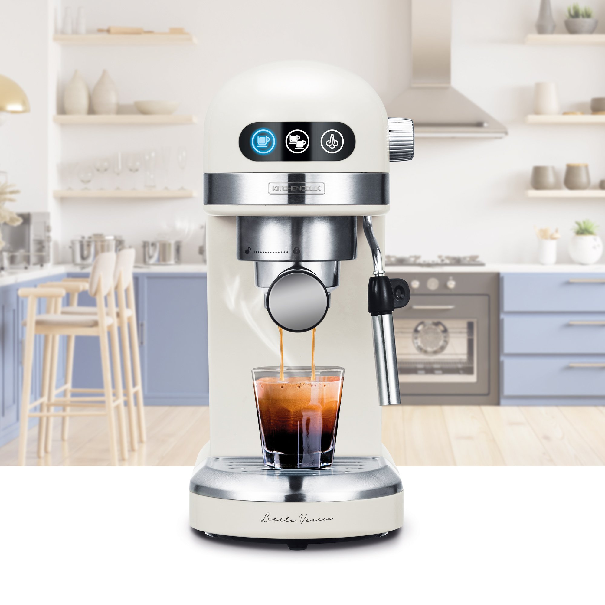 Voir la diapositive 3 : KITCHENCOOK Machine à expresso LITTLE VENICE - Crème