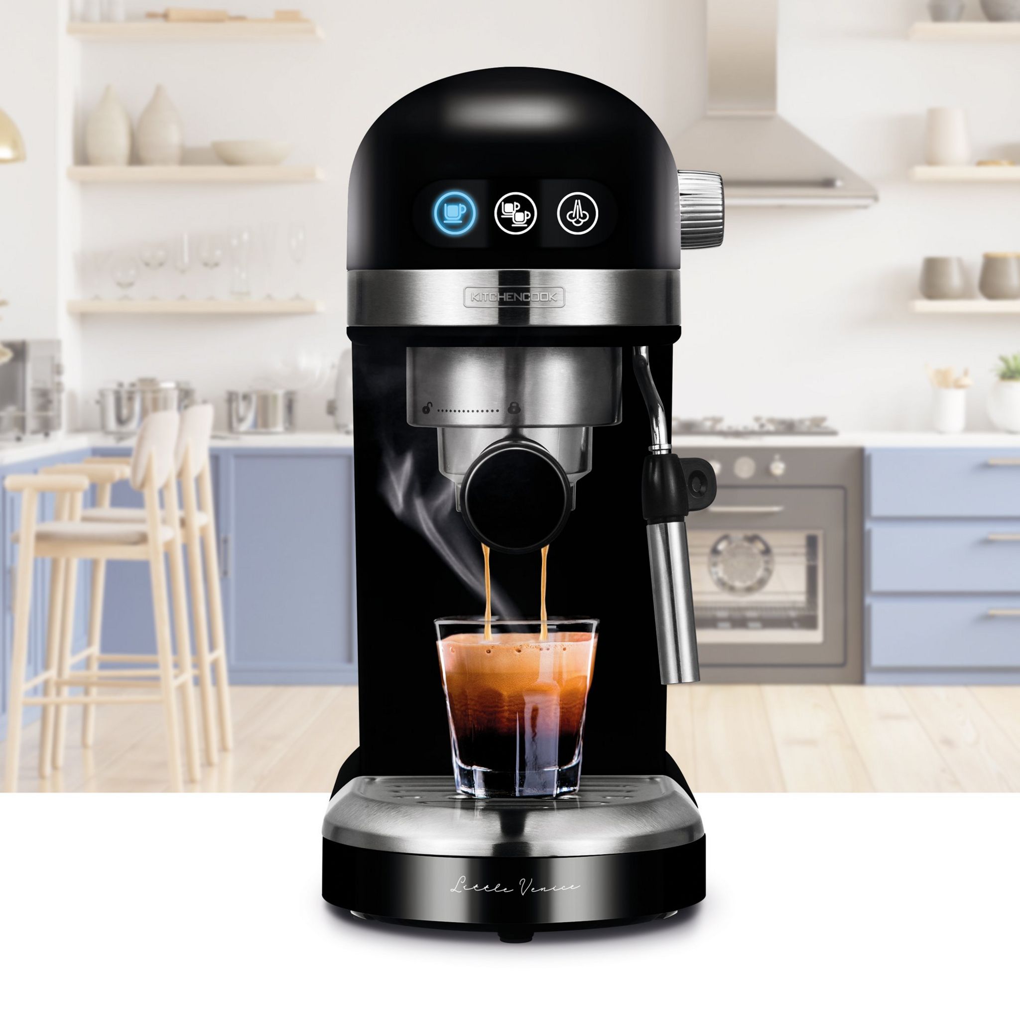 Voir la diapositive 5 : KITCHENCOOK Machine à expresso LITTLE VENICE - Noir
