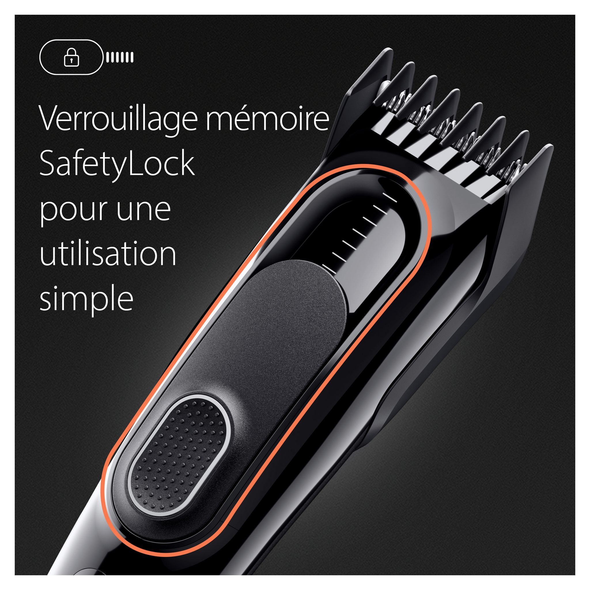 Voir la diapositive 6 : BRAUN Tondeuse cheveux HC5310 - Noir