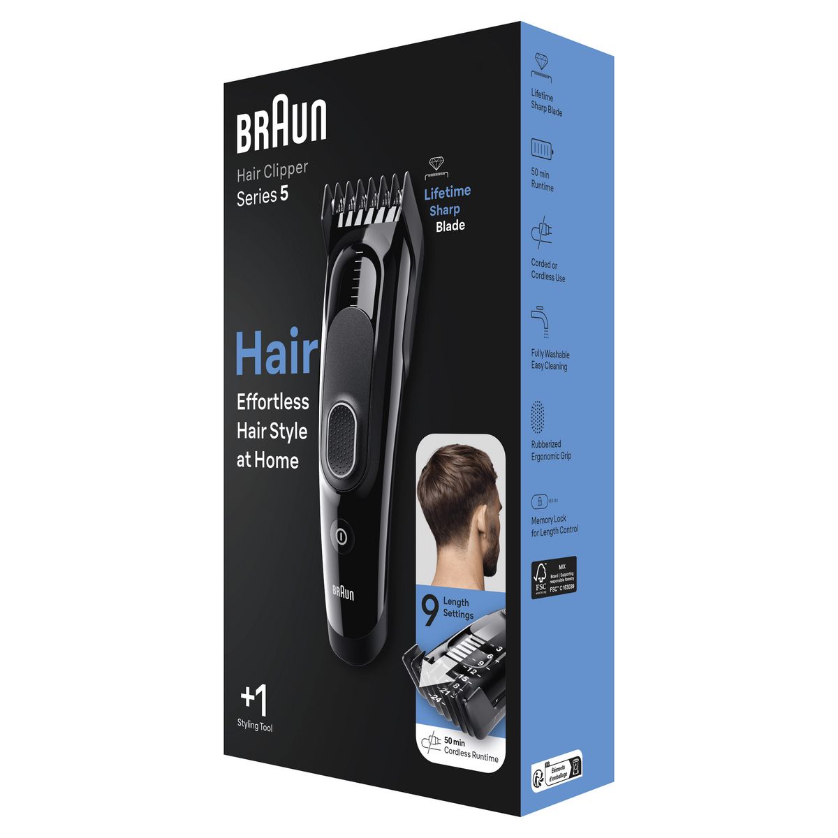 BRAUN Tondeuse cheveux HC5310 - Noir