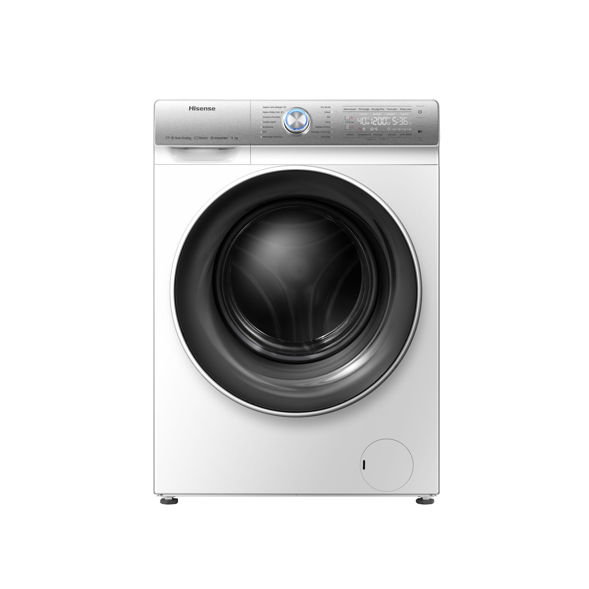 Voir la diapositive 2 : HISENSE Lave linge hublot Autodose WF9014QREVAJM, 9 kg, 1400 T/min