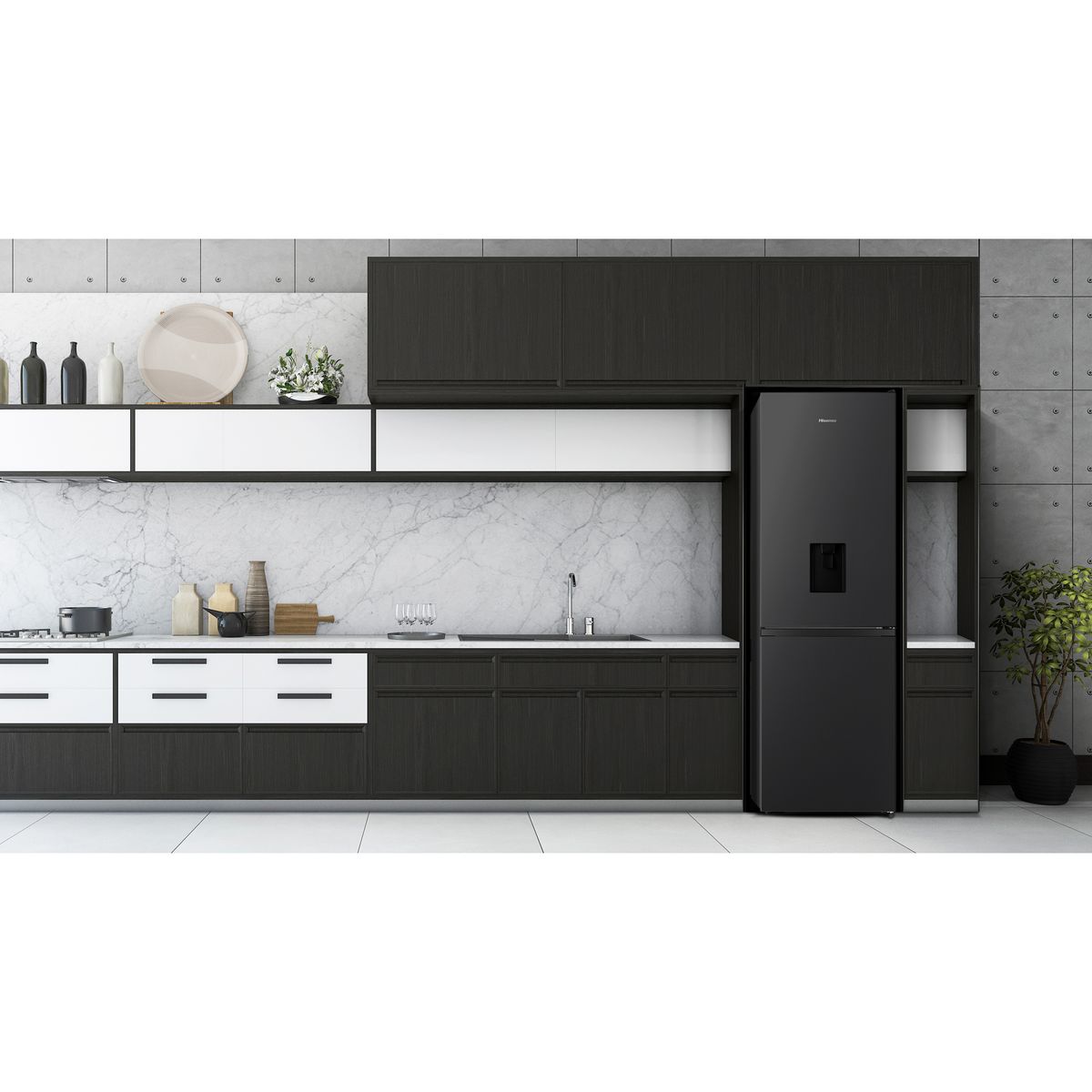 HISENSE Réfrigérateur combiné RB390N4WB1, 304 L, Froid ventilé, F