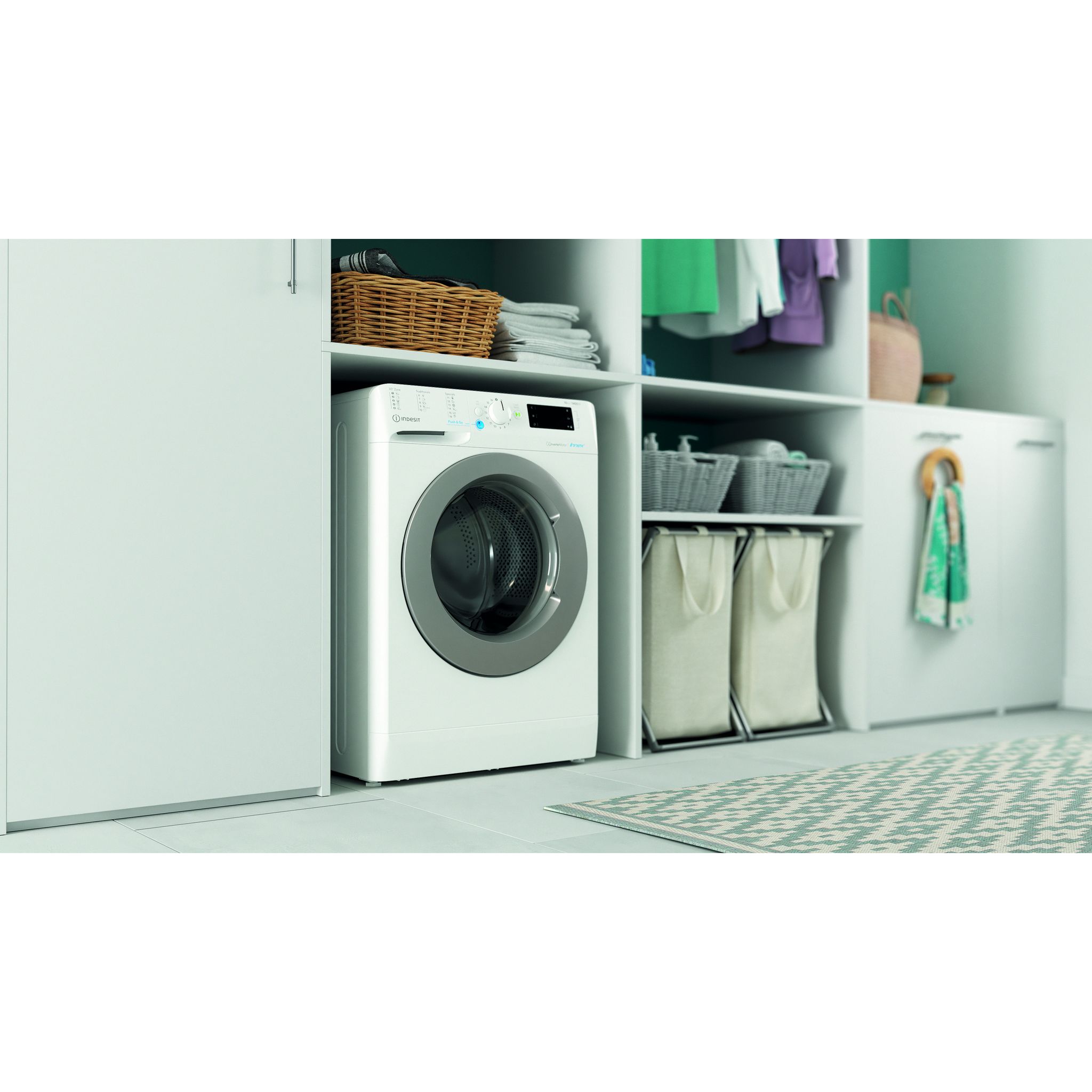 Voir la diapositive 5 : INDESIT Lave linge hublot à induction BWE101485XWSEUN, 10 kg, 1400 T/min