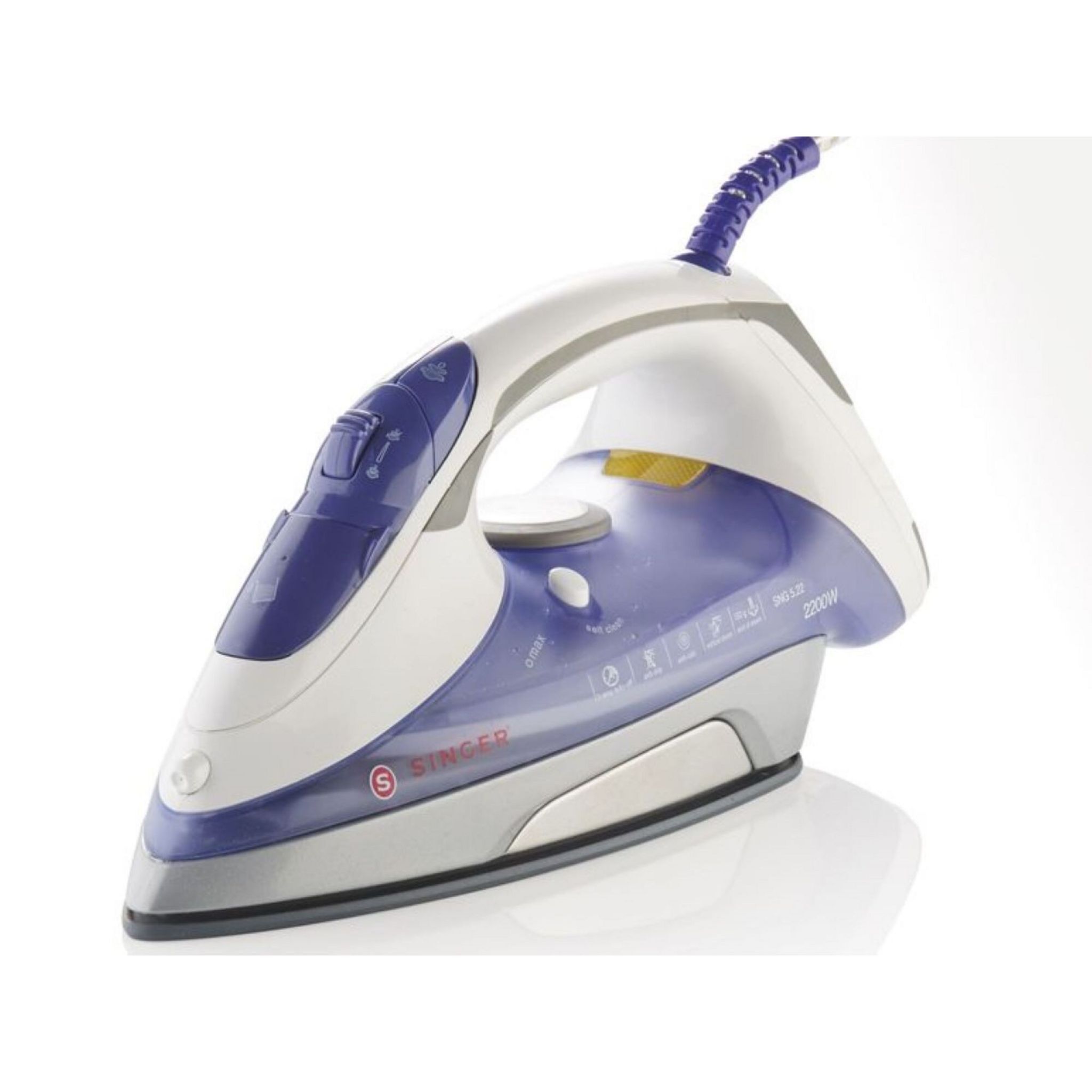 Voir la diapositive 4 : SINGER Fer à repasser SNG522 - Bleu et blanc