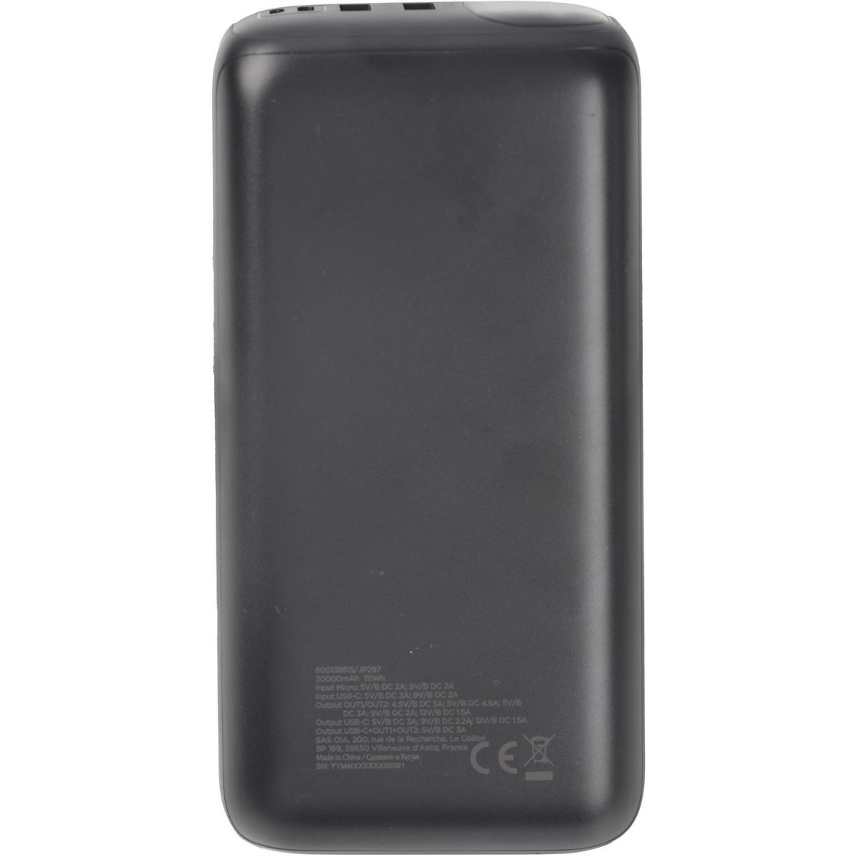 QILIVE Batterie de secours 30 000mAh - Noir