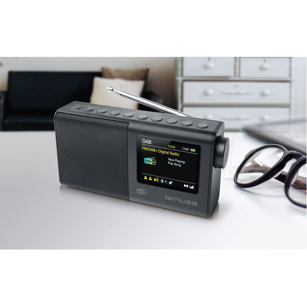 MUSE Radio portable FM M-228 DB - Noir