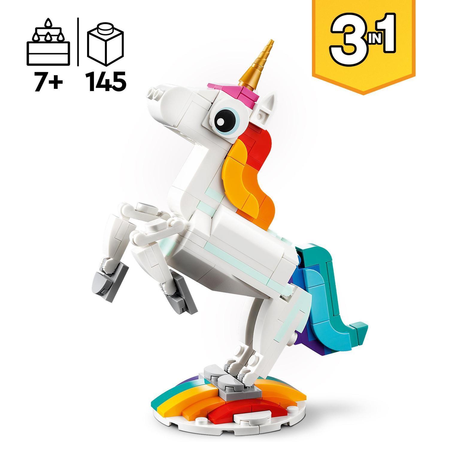 Voir la diapositive 3 : LEGO Creator 31140 - La Licorne Magique - Jouet Fille ou Garçon dès 7 ans - Figurine