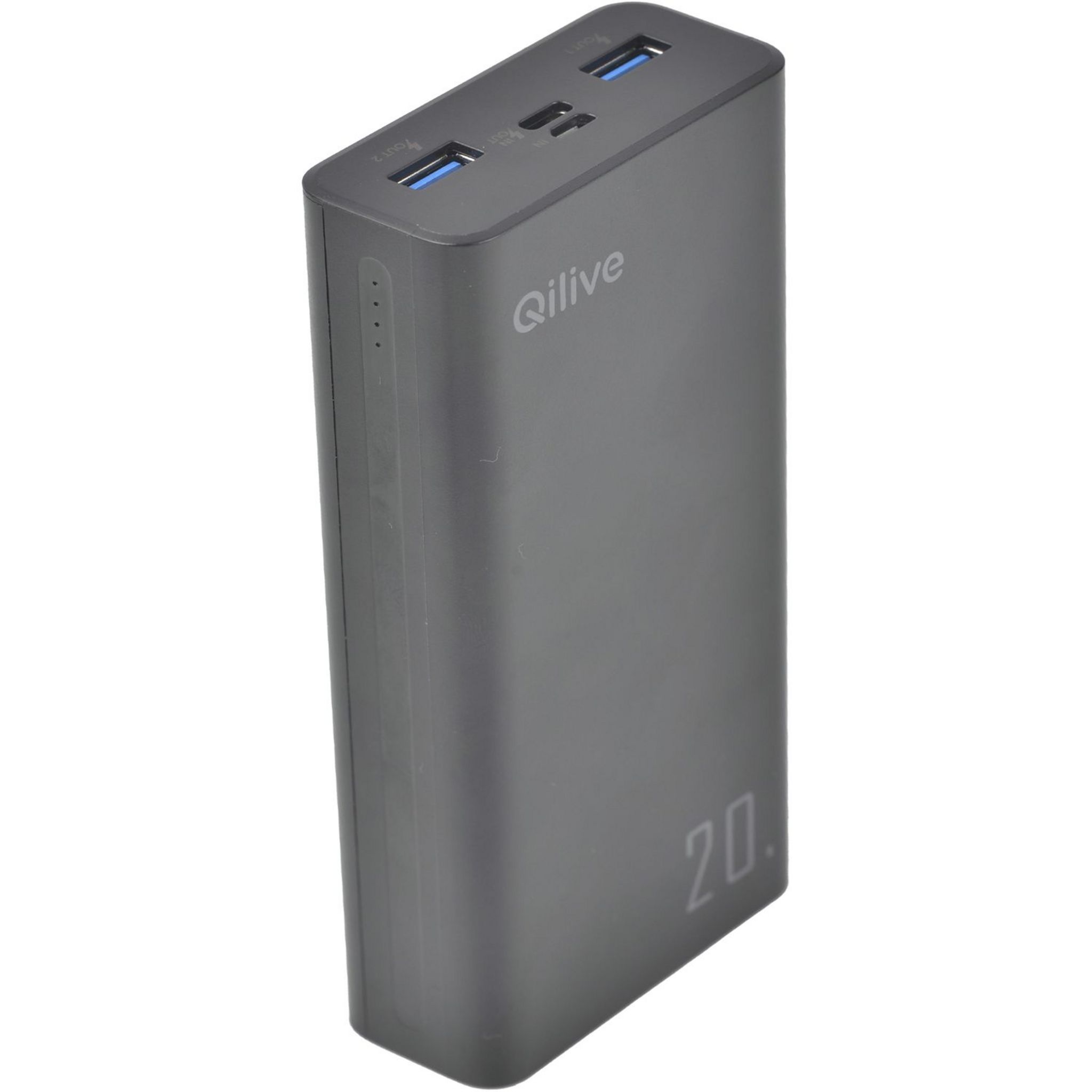 Voir la diapositive 2 : QILIVE Batterie de secours 20 000mAh - Noir
