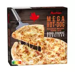 AUCHAN Pizza méga hot dog bord fourré saucisse 500g