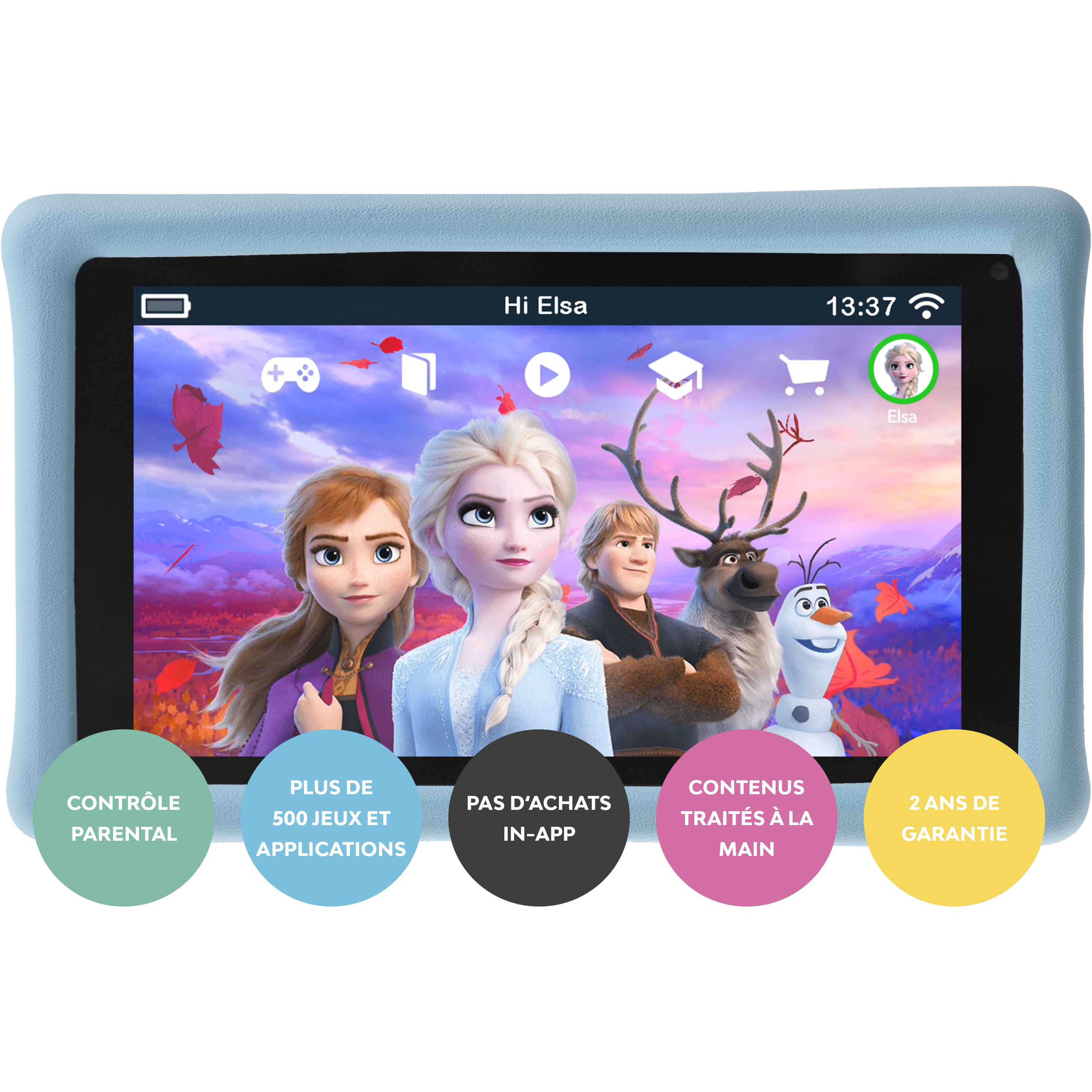 Voir la diapositive 3 : PEBBLE Tablette tactile Disney La Reine des Neiges