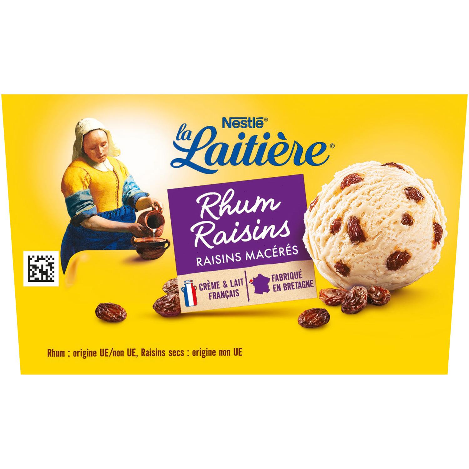 Voir la diapositive 2 : LA LAITIERE Bac rhum raisin 490 g