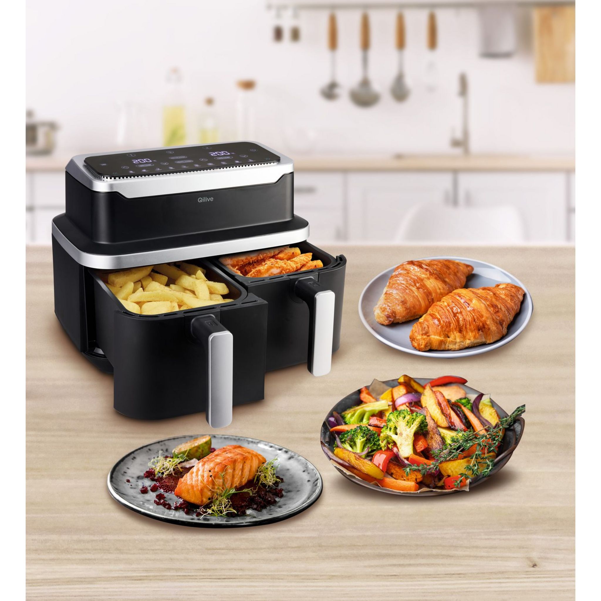 Voir la diapositive 4 : QILIVE Friteuse sans huile à air chaud Q.5921 - Noir