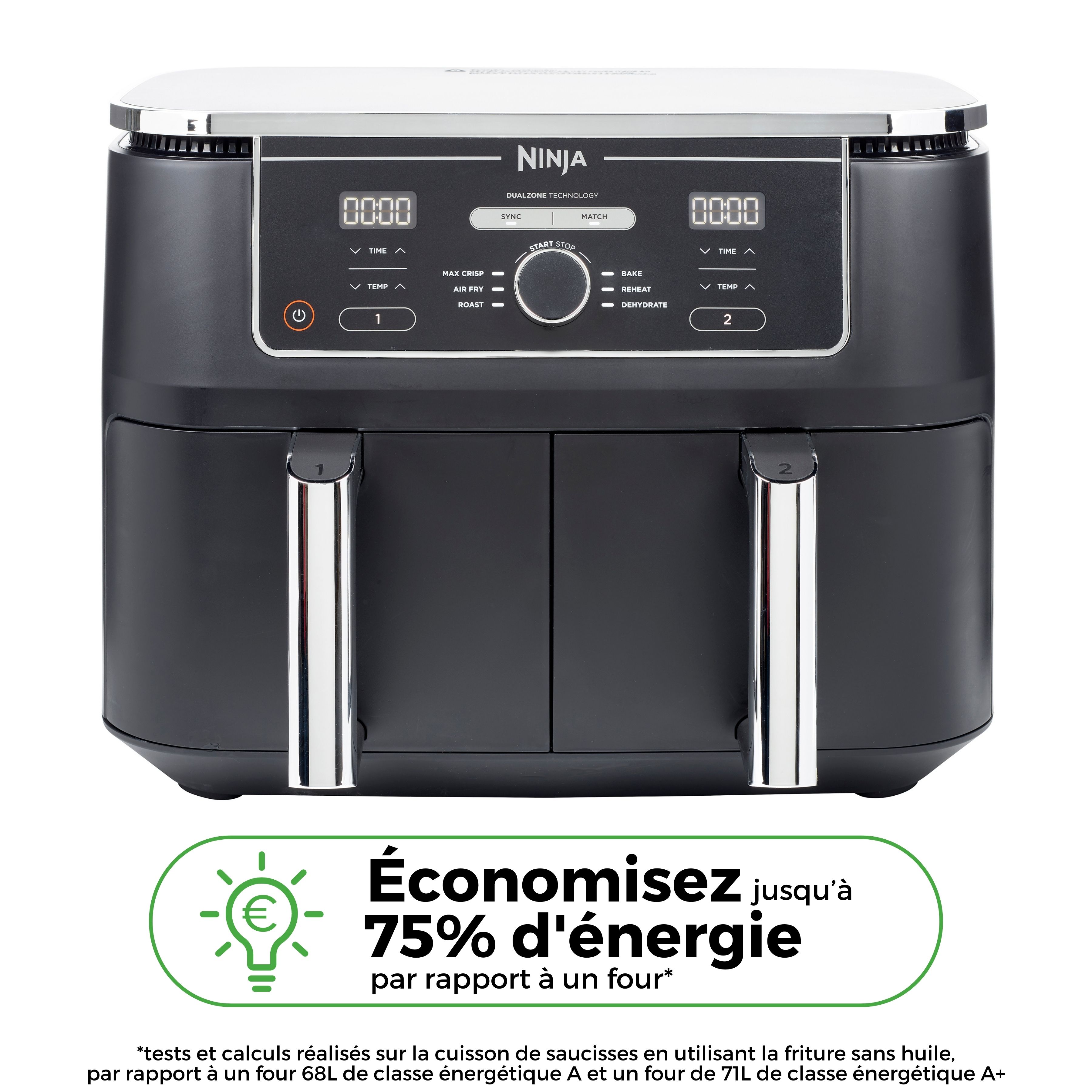 Voir la diapositive 2 : NINJA Friteuse électrique sans huile à air chaud AF400EU - Noir