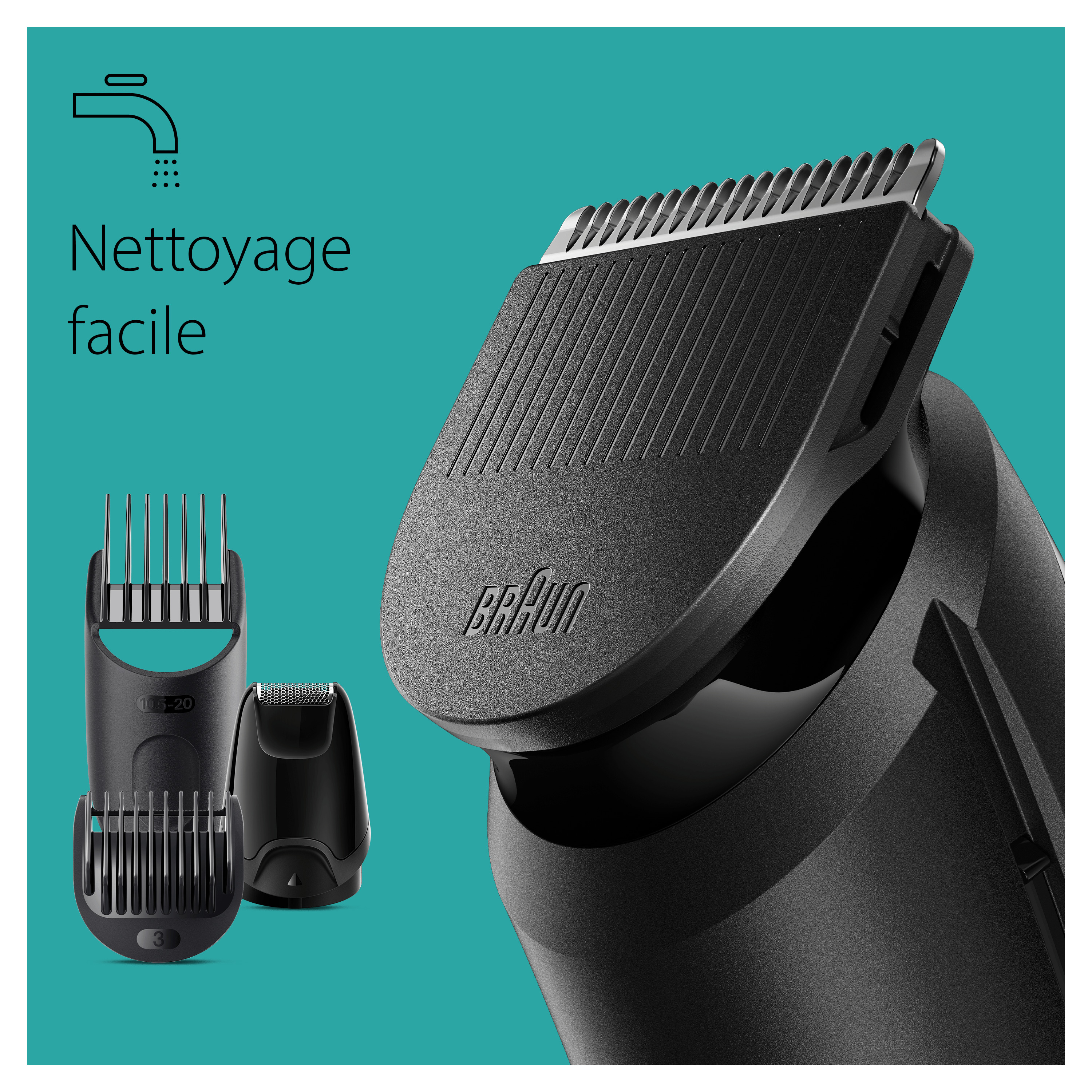 Voir la diapositive 7 : BRAUN Tondeuse 6 en 1 MGK3410 - Noir