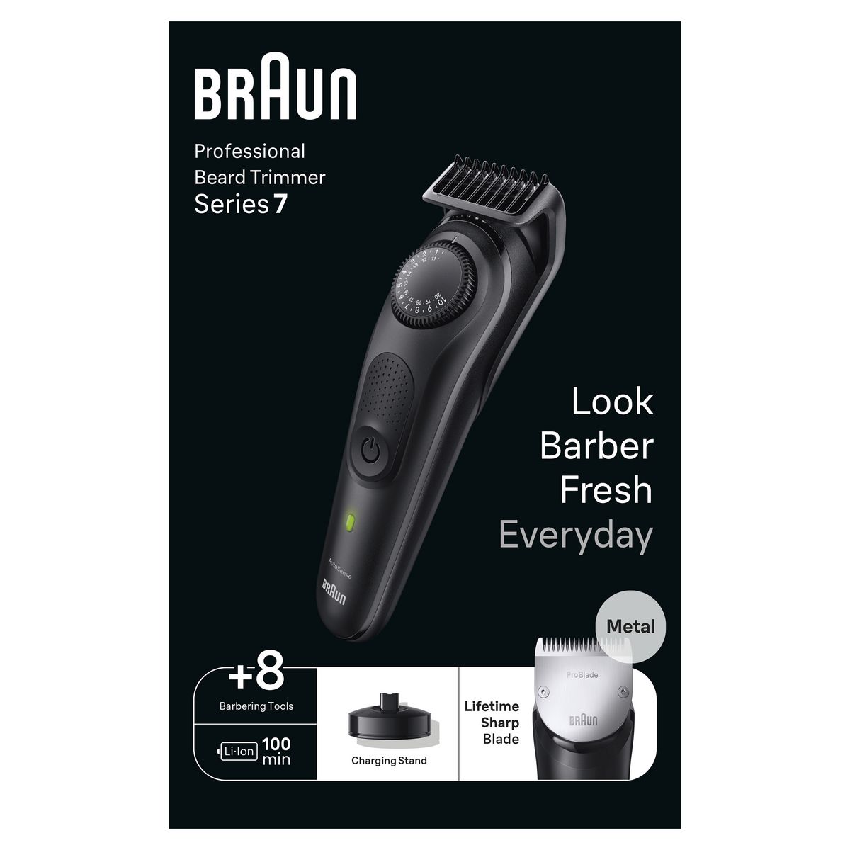 BRAUN Tondeuse barbe BT7440 - Noir