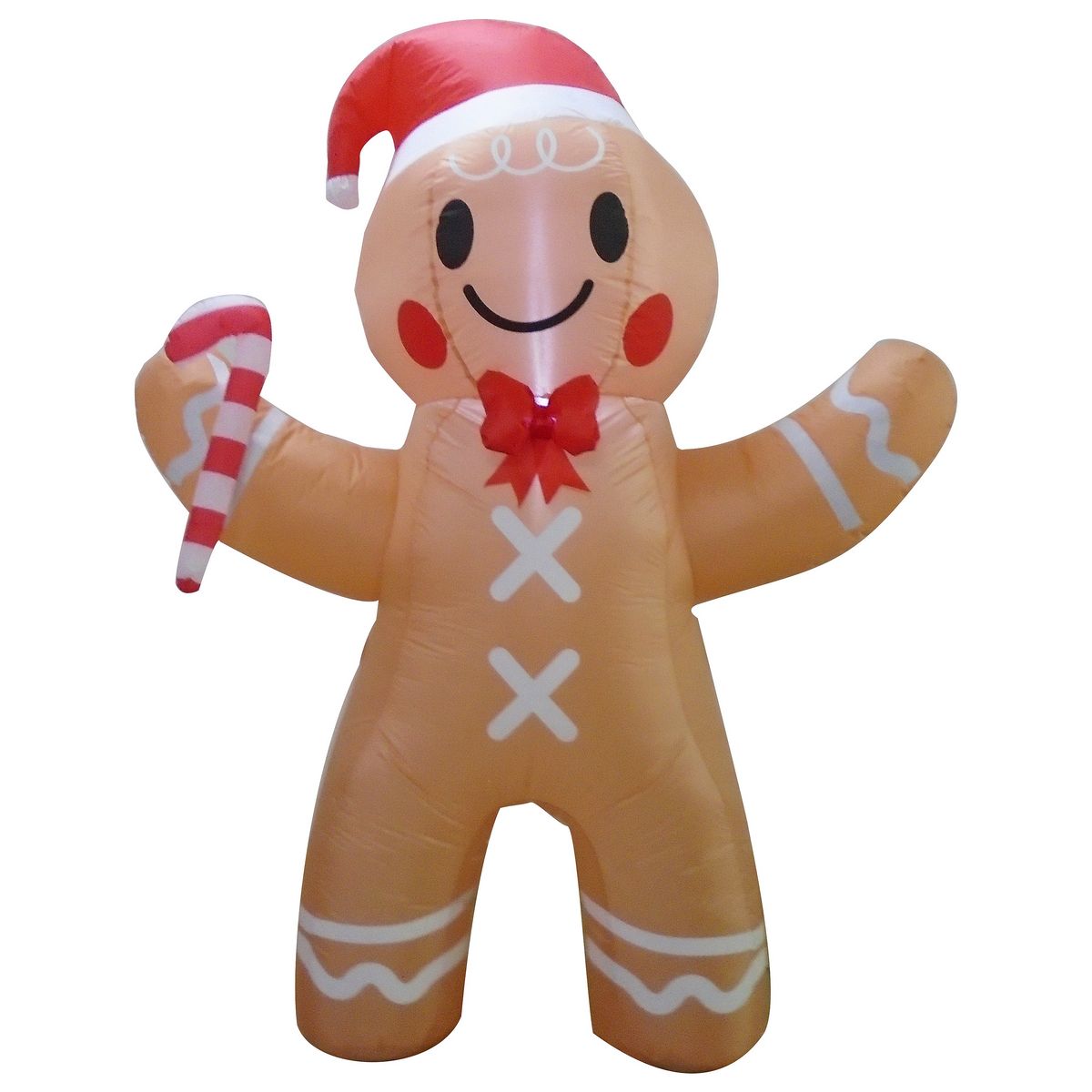 ACTUEL Bonhomme en Pain d'Épice géant gonflable avec Éclairage LED - Hauteur 180 cm