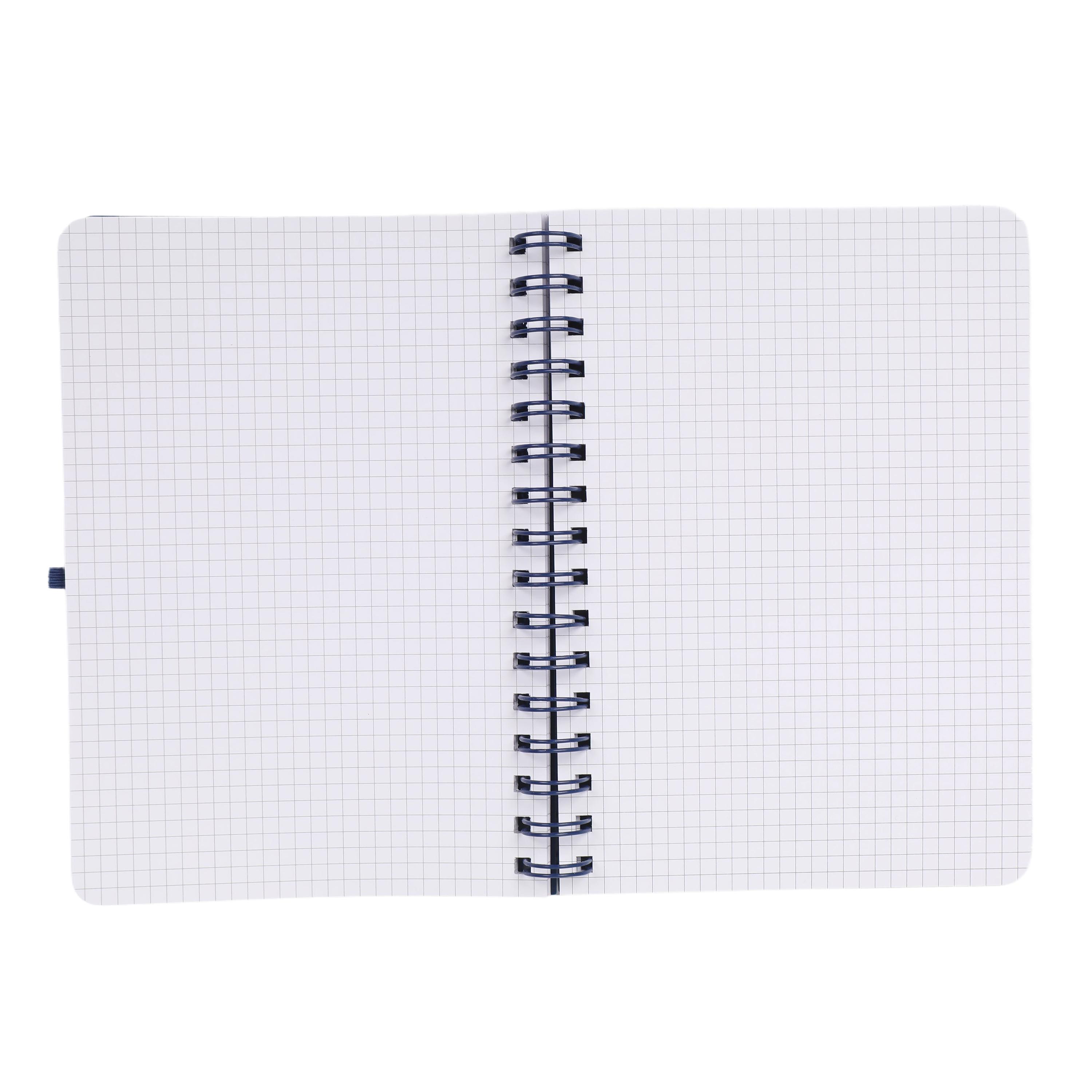 Voir la diapositive 4 : AUCHAN Carnet Spirale A5 120 feuilles Petits carreaux 80g