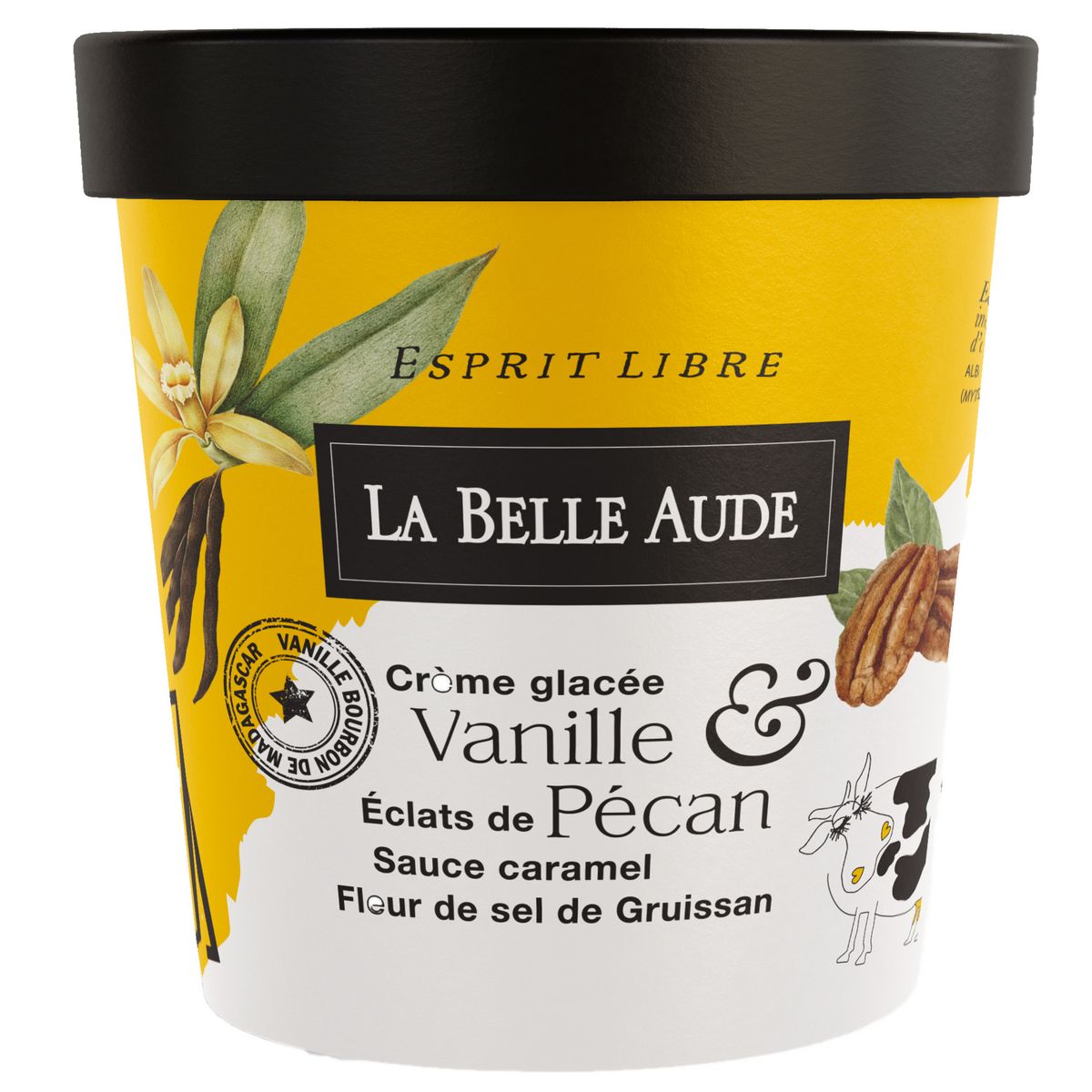 LA BELLE AUDE Crème glacée vanille et éclats de pécan 288g