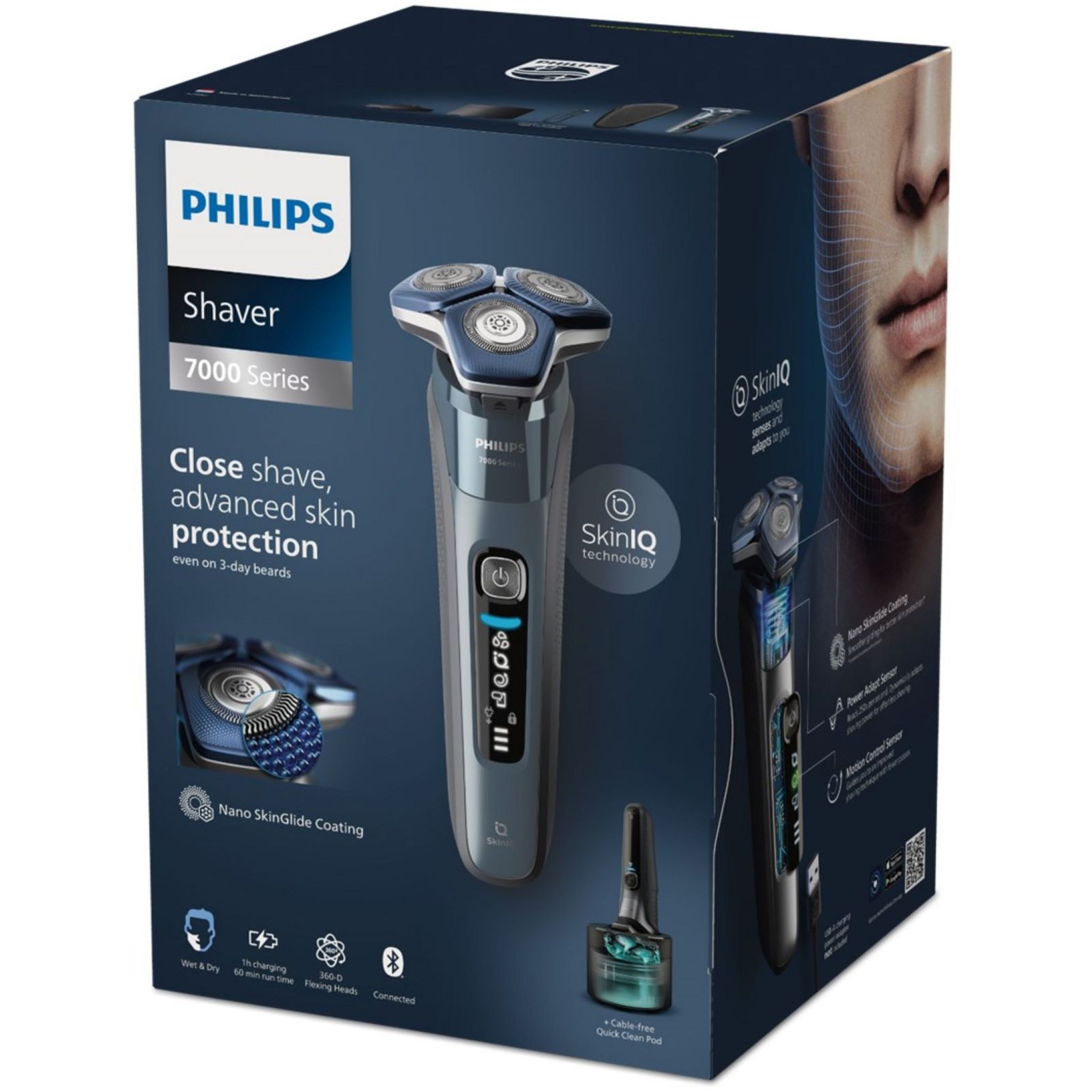 Voir la diapositive 2 : PHILIPS Tondeuse électrique S7882/55 - Bleu glacier