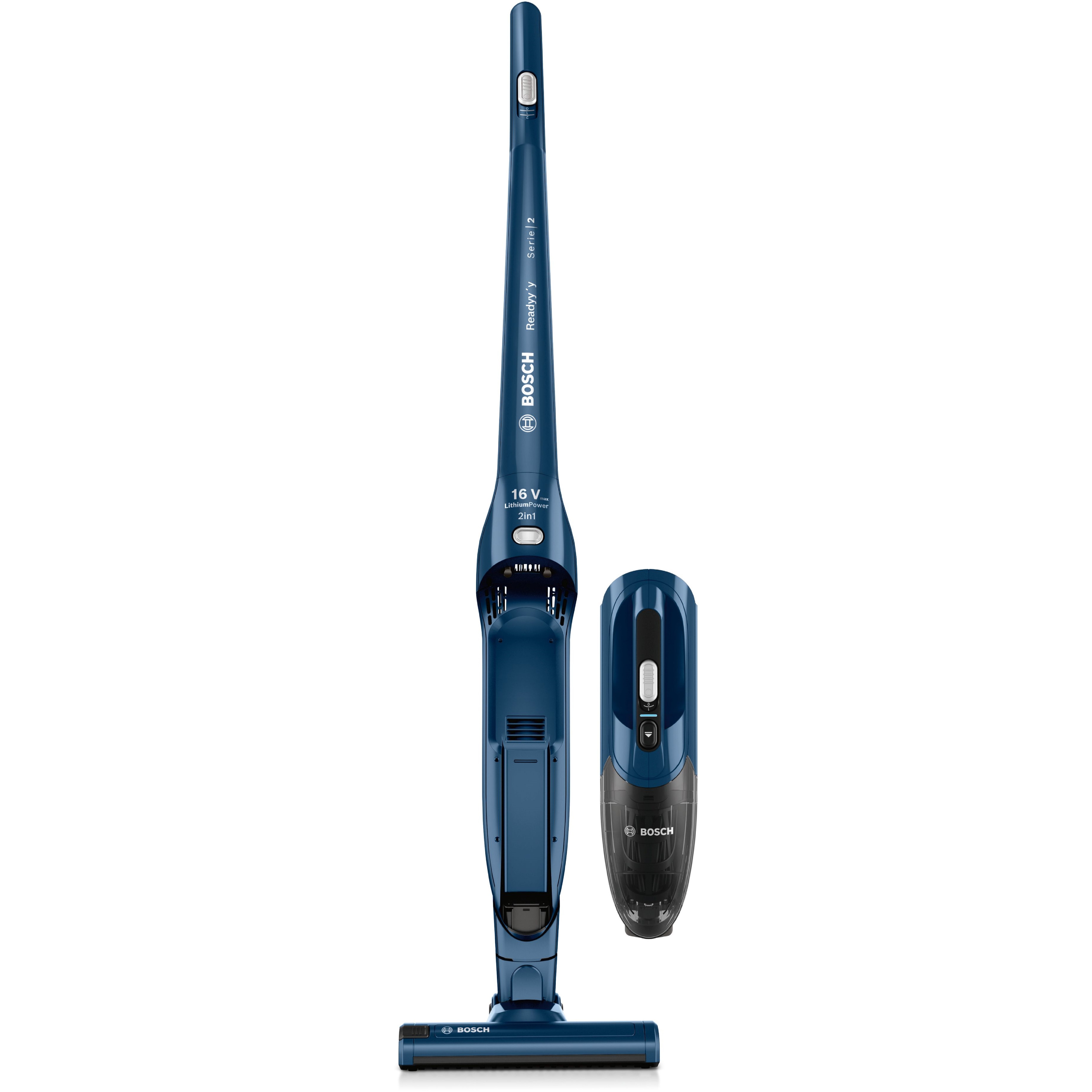 Voir la diapositive 3 : BOSCH Aspirateur balai 2 en 1 sans sac BBHF216 - Bleu