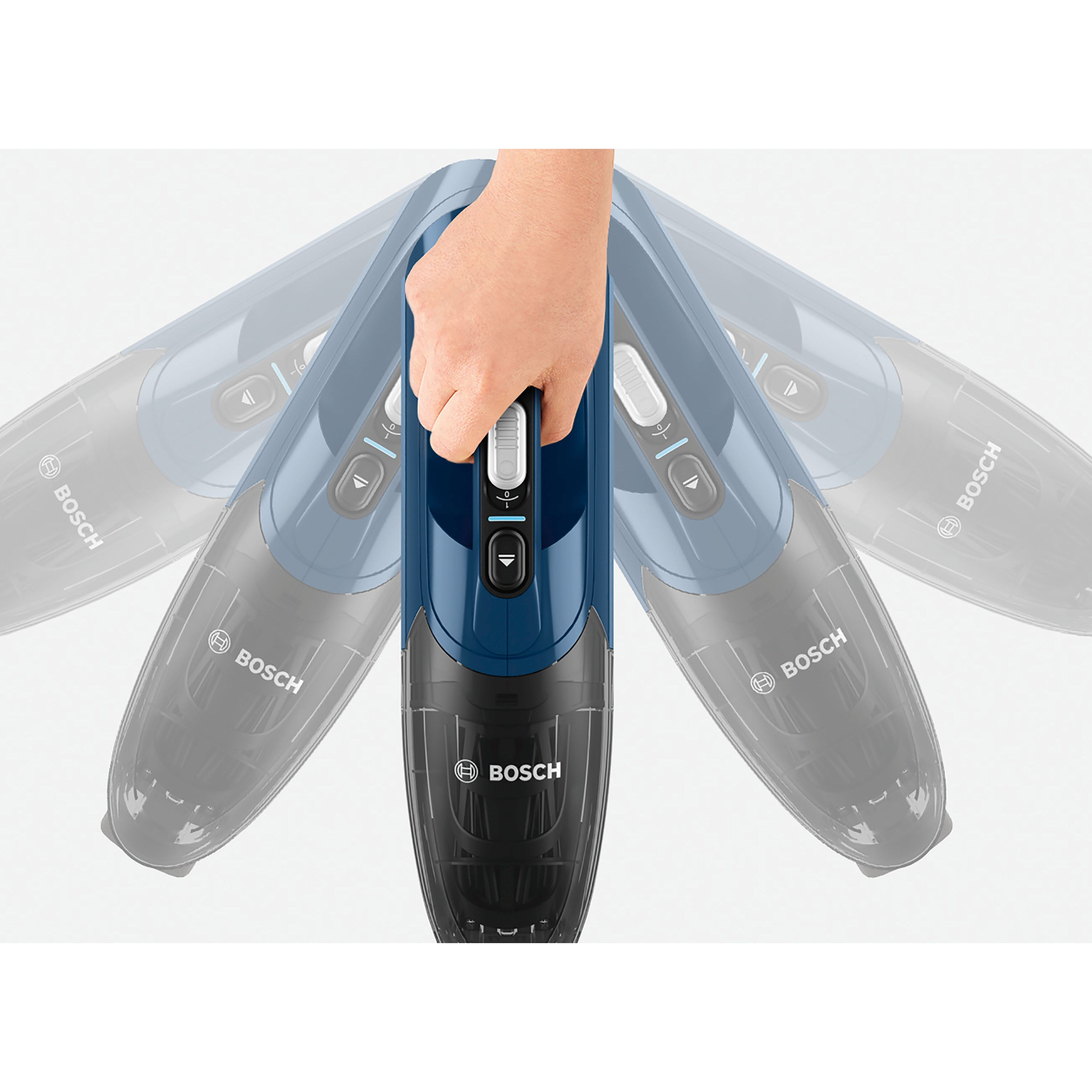 Voir la diapositive 10 : BOSCH Aspirateur balai 2 en 1 sans sac BBHF216 - Bleu