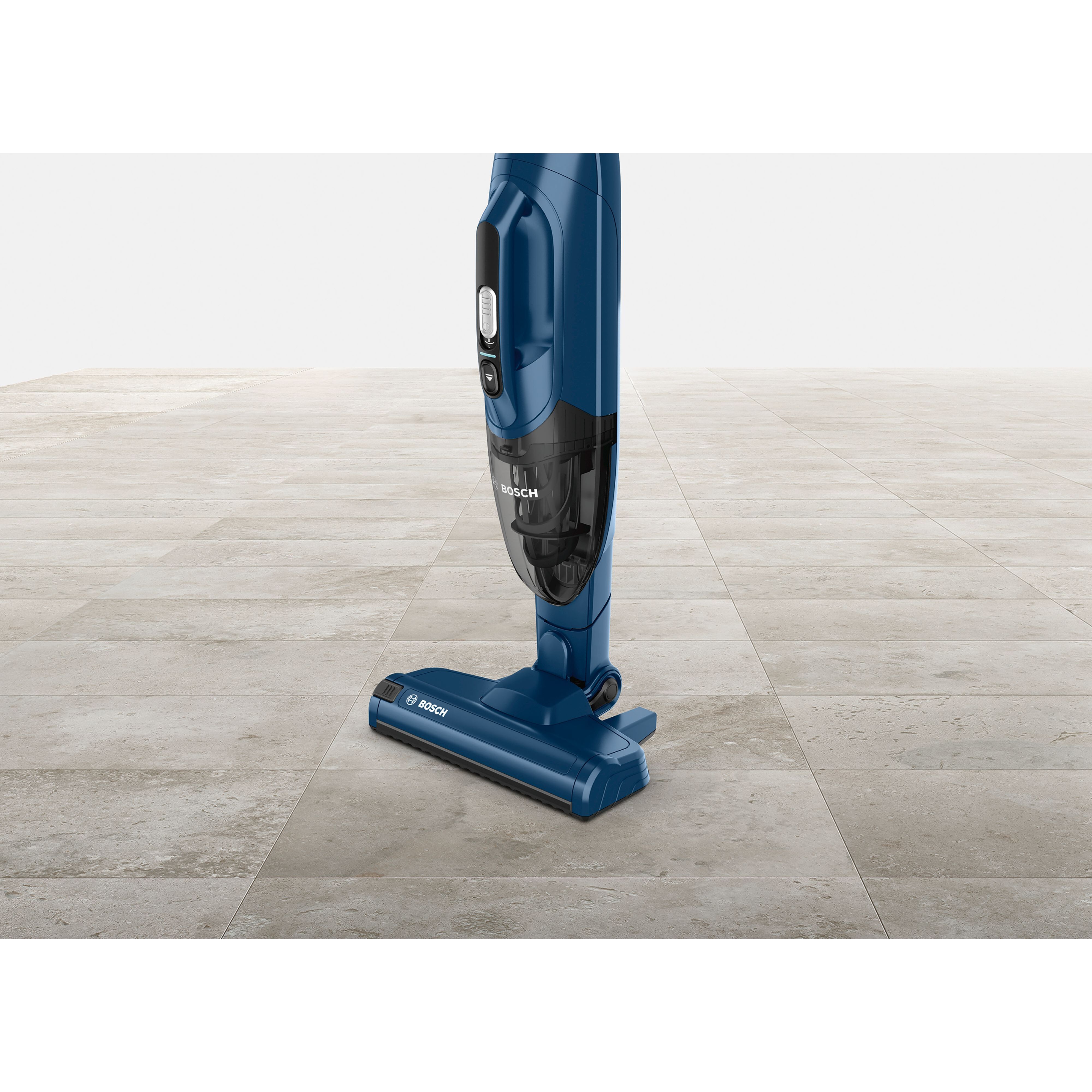 Voir la diapositive 11 : BOSCH Aspirateur balai 2 en 1 sans sac BBHF216 - Bleu