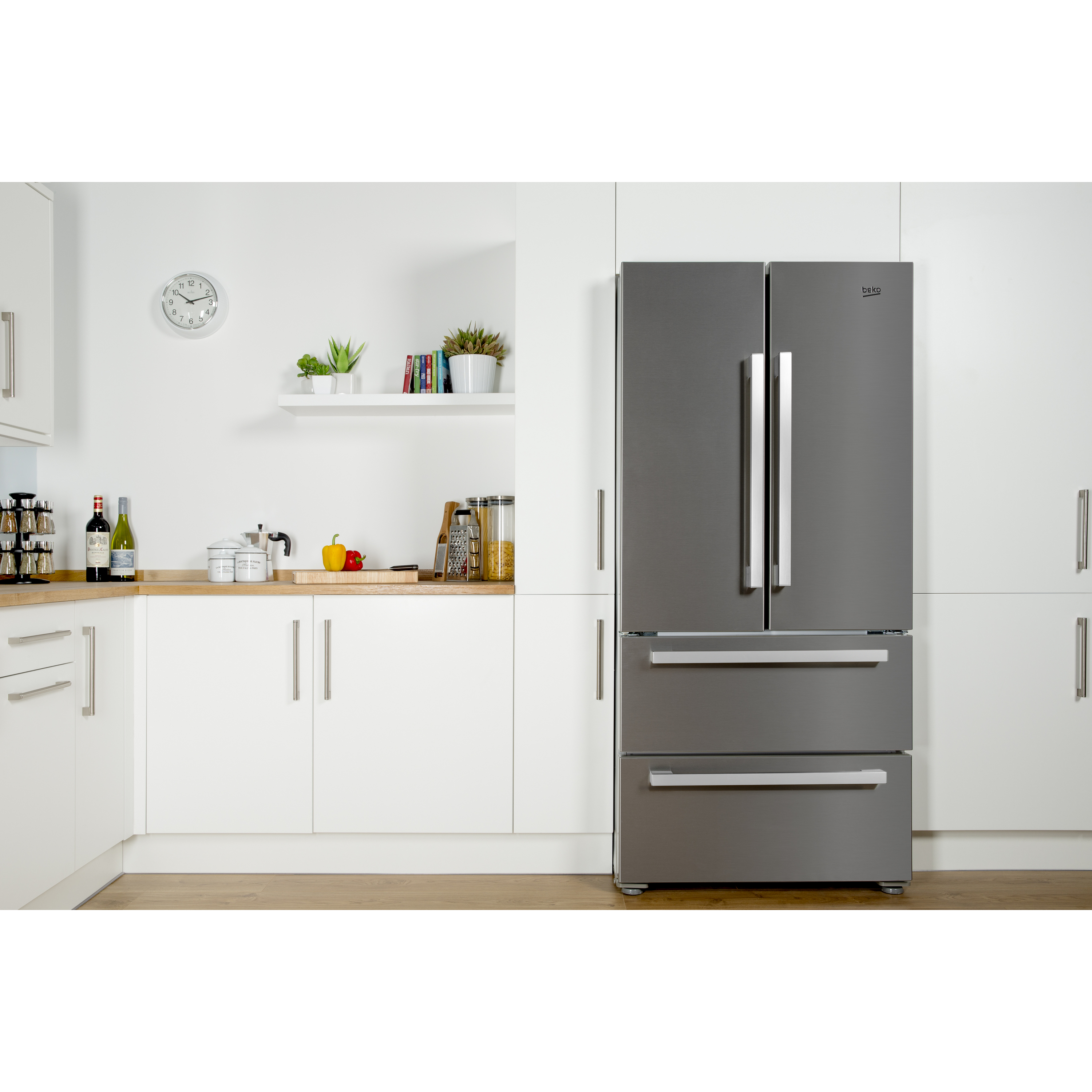 Voir la diapositive 4 : BEKO Réfrigérateur américain REM60SN, 539 L, Froid ventilé No Frost, F