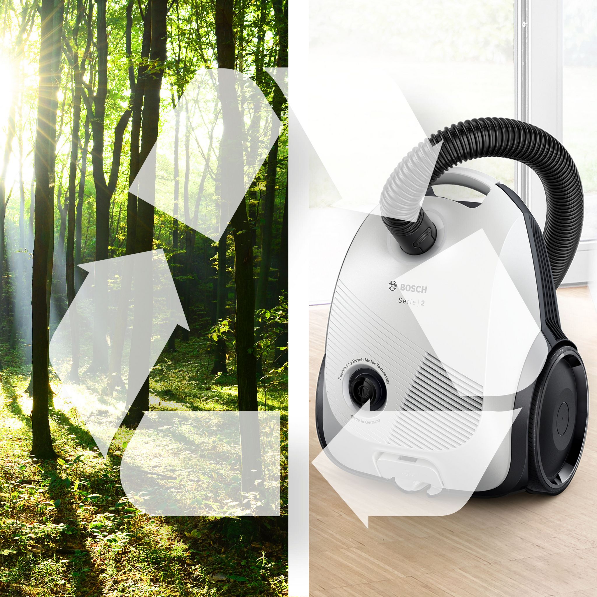 Voir la diapositive 4 : BOSCH Aspirateur traîneau avec sac BGLS2LW1 - Blanc