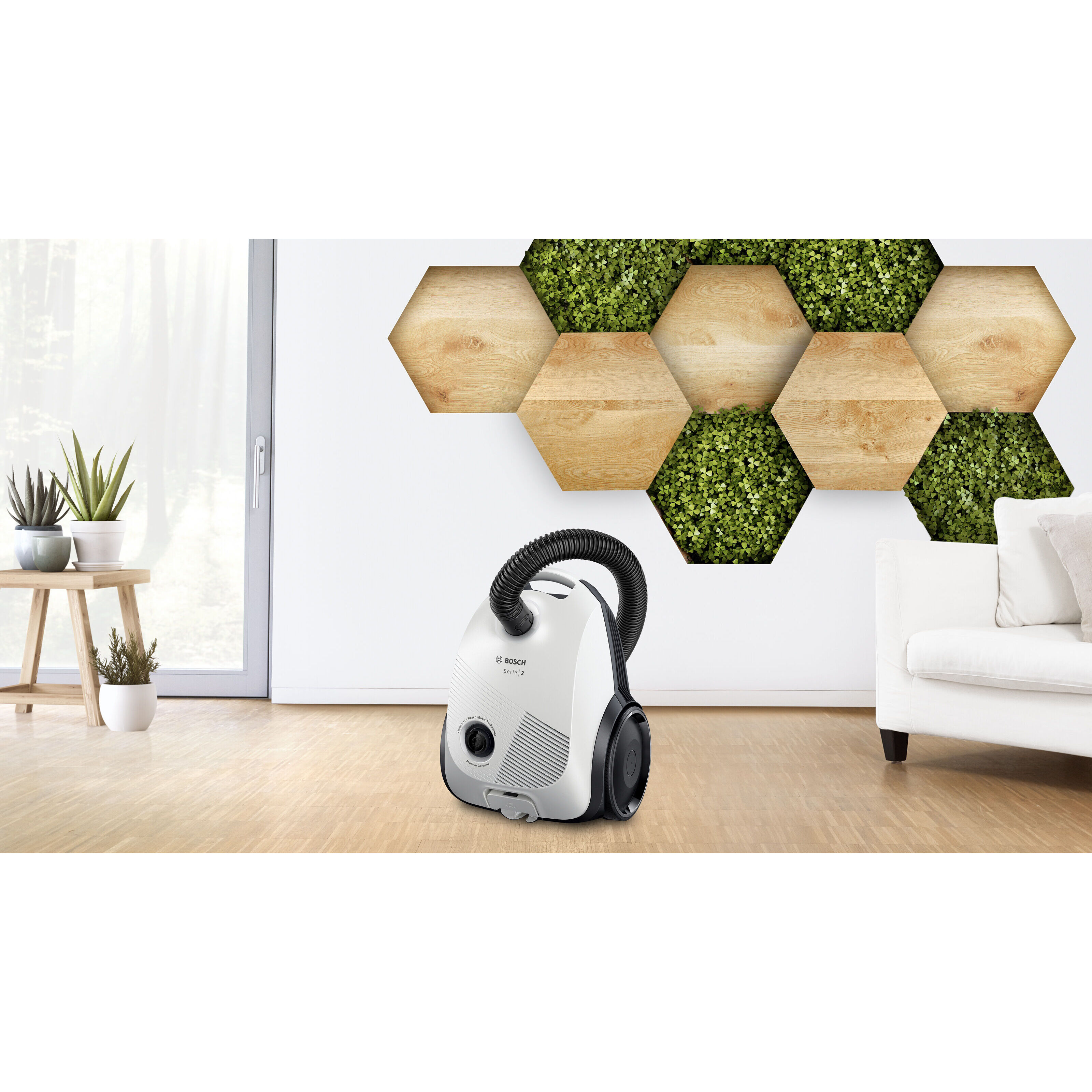 Voir la diapositive 5 : BOSCH Aspirateur traîneau avec sac BGLS2LW1 - Blanc