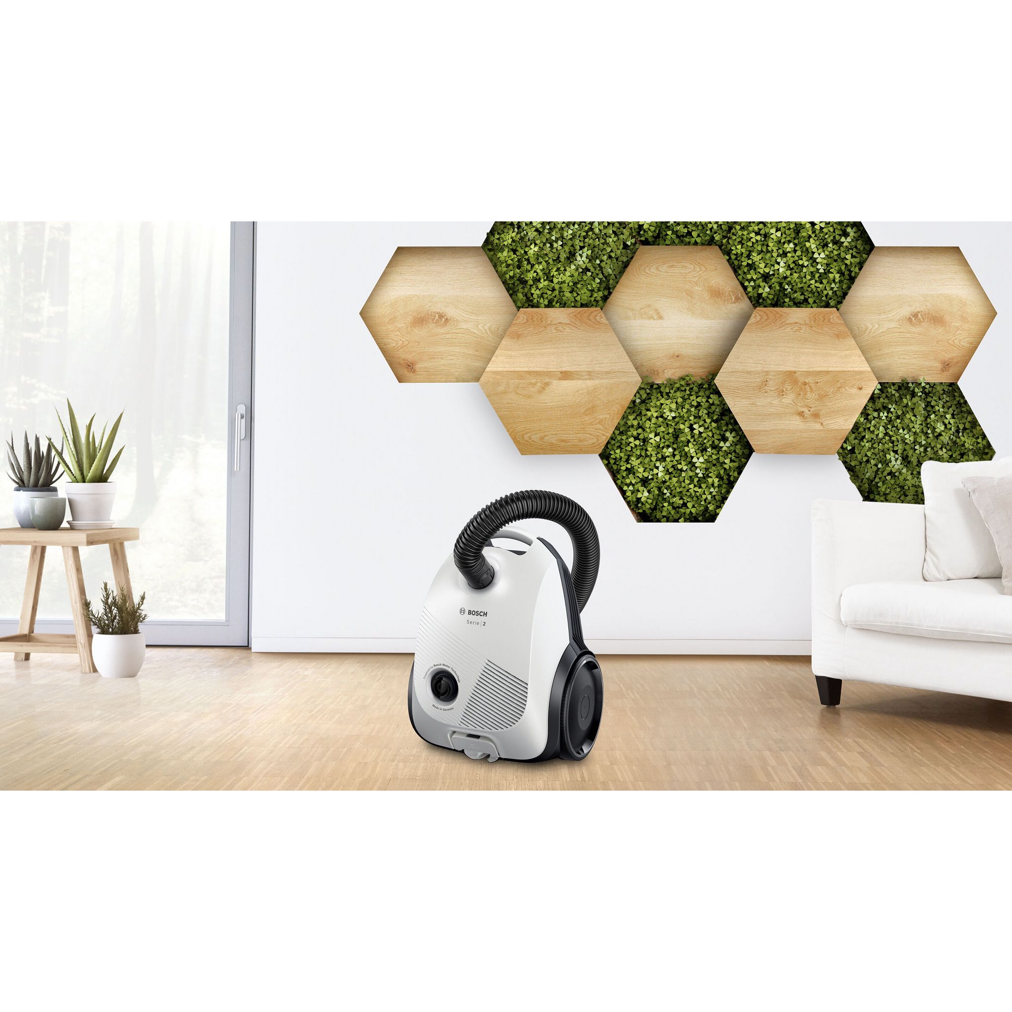 Voir la diapositive 5 : BOSCH Aspirateur traîneau avec sac BGLS2LW1 - Blanc