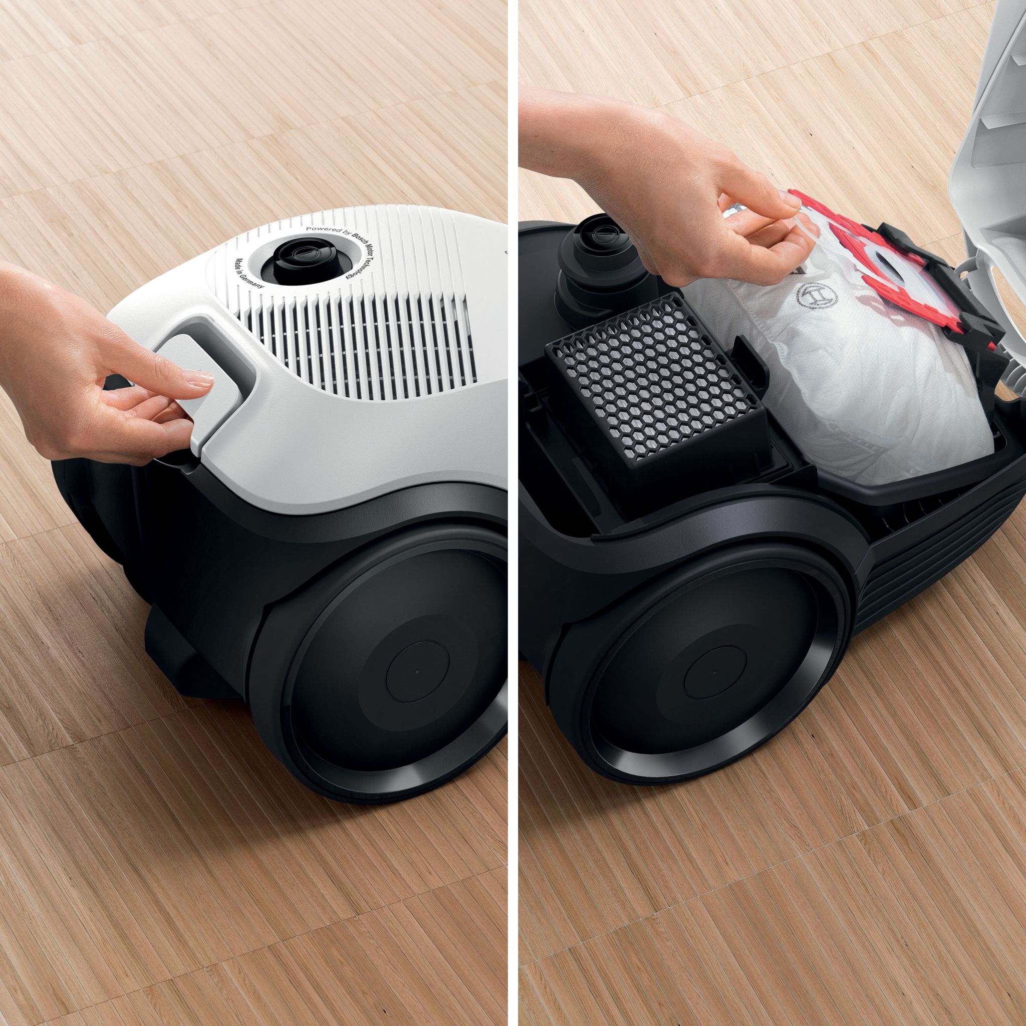 Voir la diapositive 6 : BOSCH Aspirateur traîneau avec sac BGLS2LW1 - Blanc