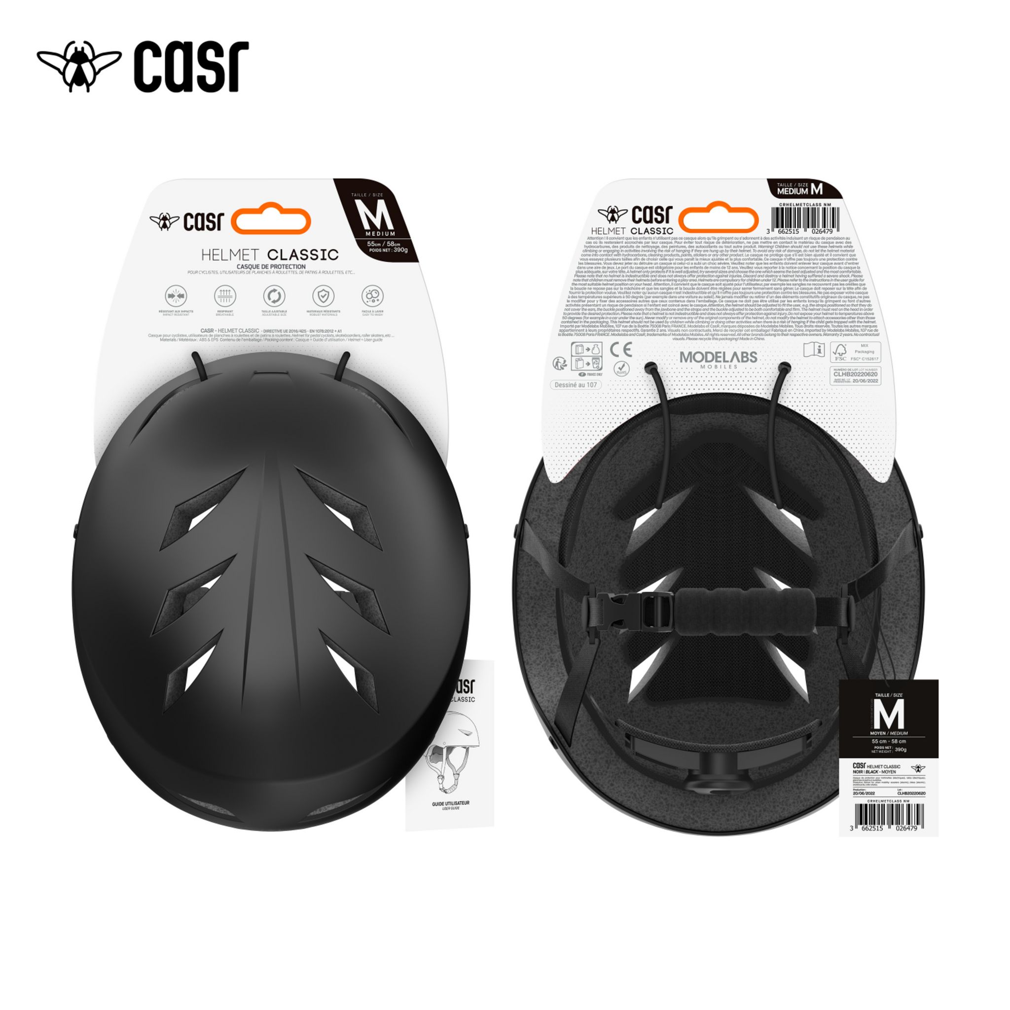 Voir la diapositive 3 : CASR Casque classique taille L (58-61cm) - Noir