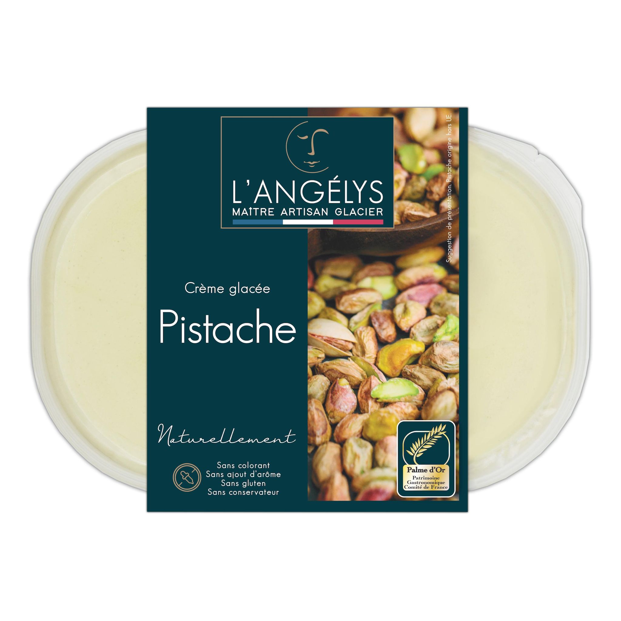 L'ANGELYS Crème glacée pistache 450g