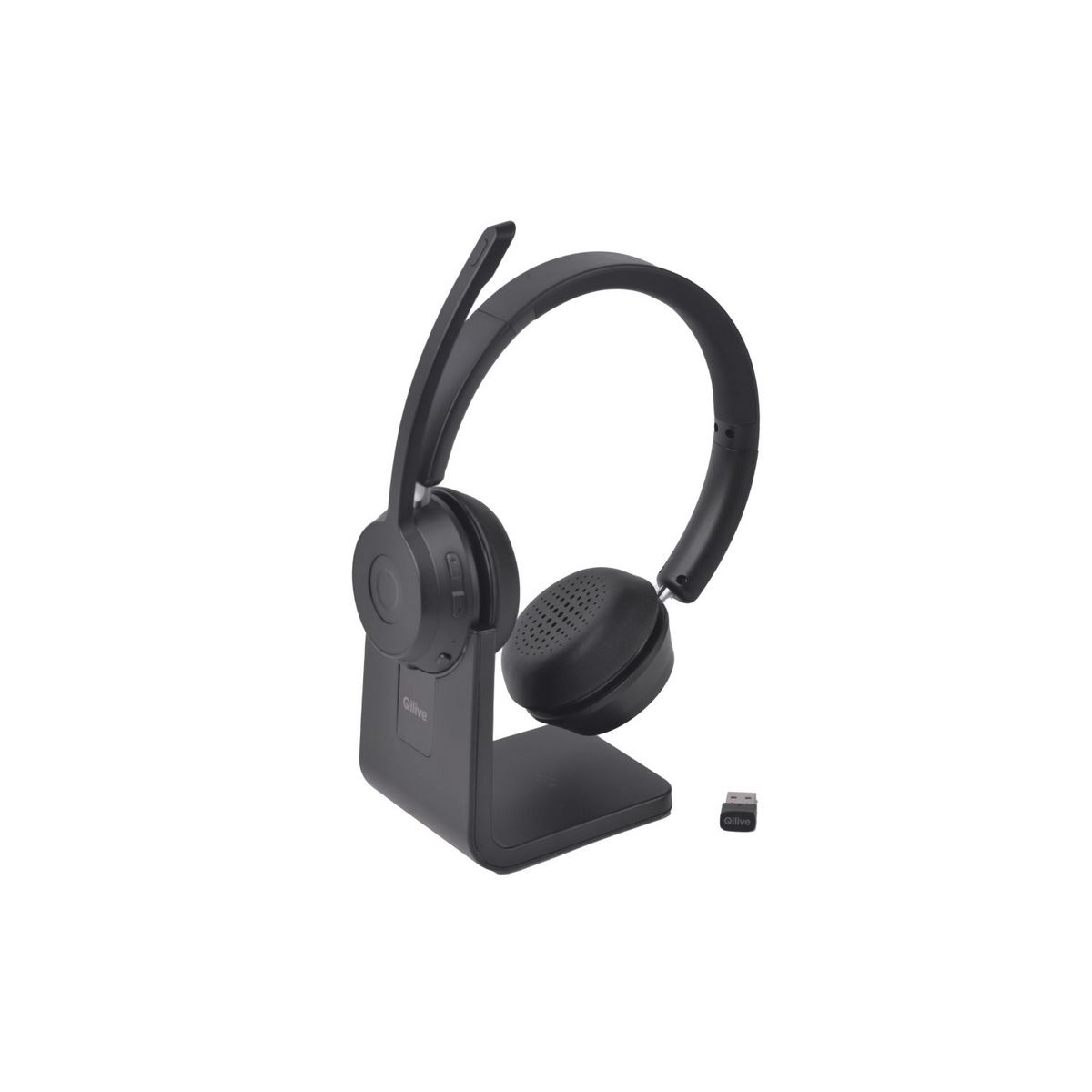 QILIVE Casque Bluetooth ENC avec base de chargement Q3429 - Noir