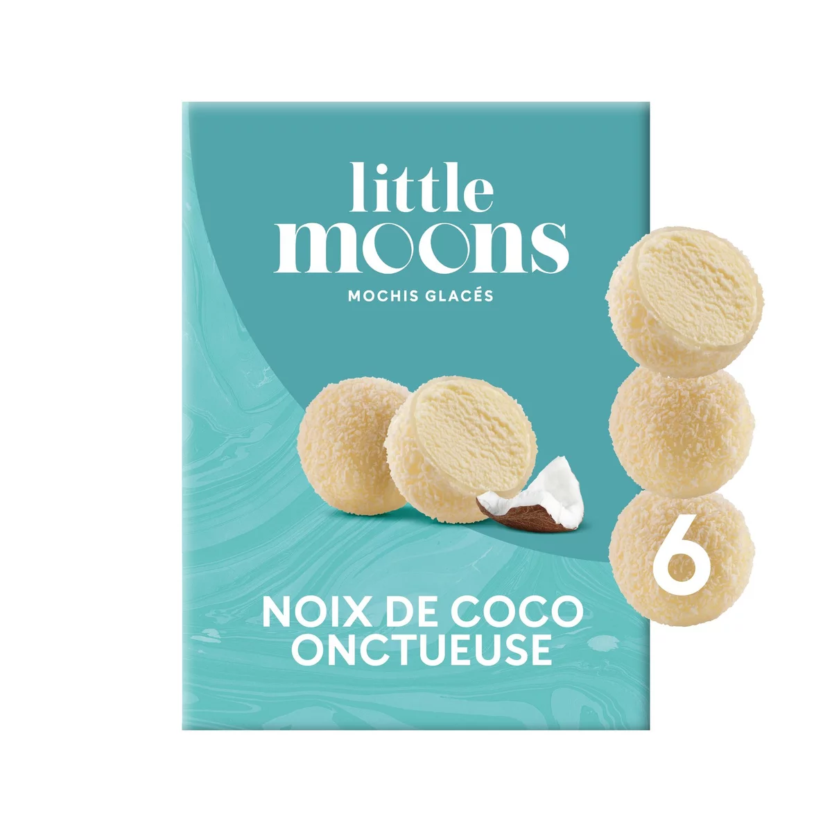 LITTLE MOONS Mochis à la crème glacée saveur noix de coco 6 pièces 192g ...