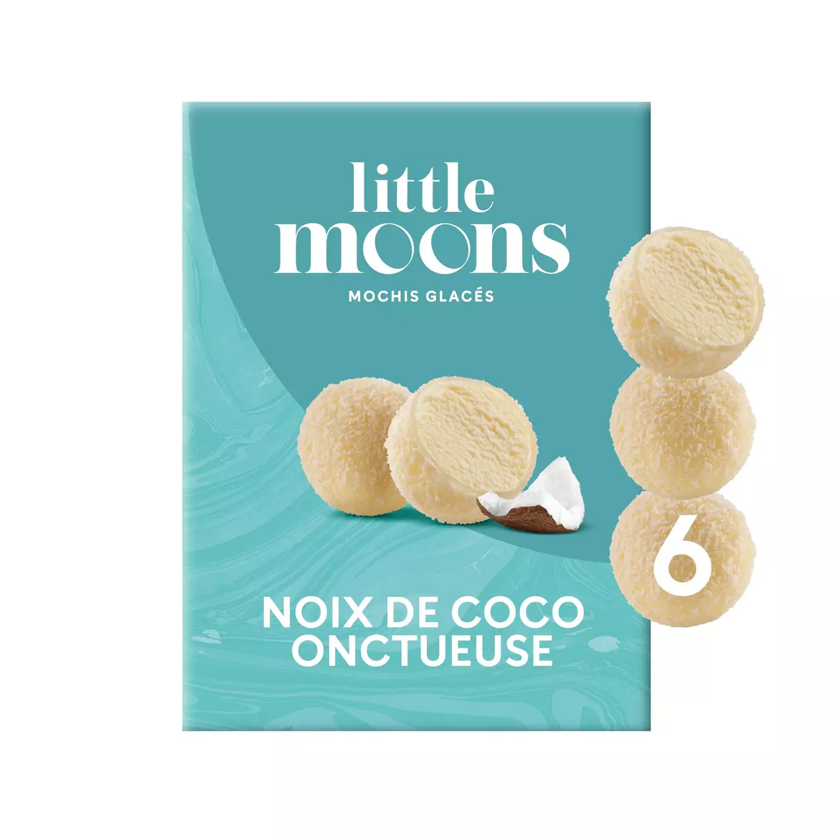 LITTLE MOONS Mochis à la crème glacée saveur noix de coco 6 pièces 192g