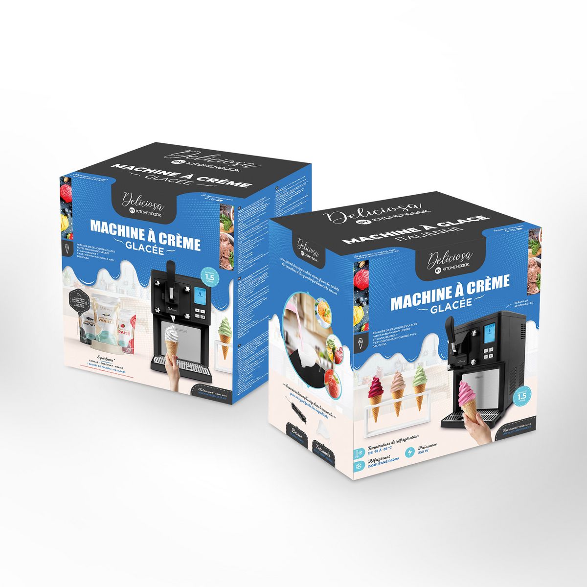 KITCHENCOOK Machine à glace italienne DELICIOSA - Noir