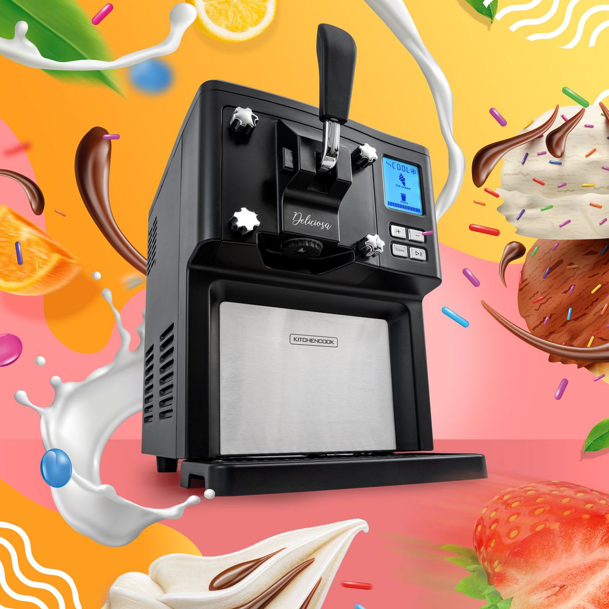 KITCHENCOOK Machine à glace italienne DELICIOSA - Noir