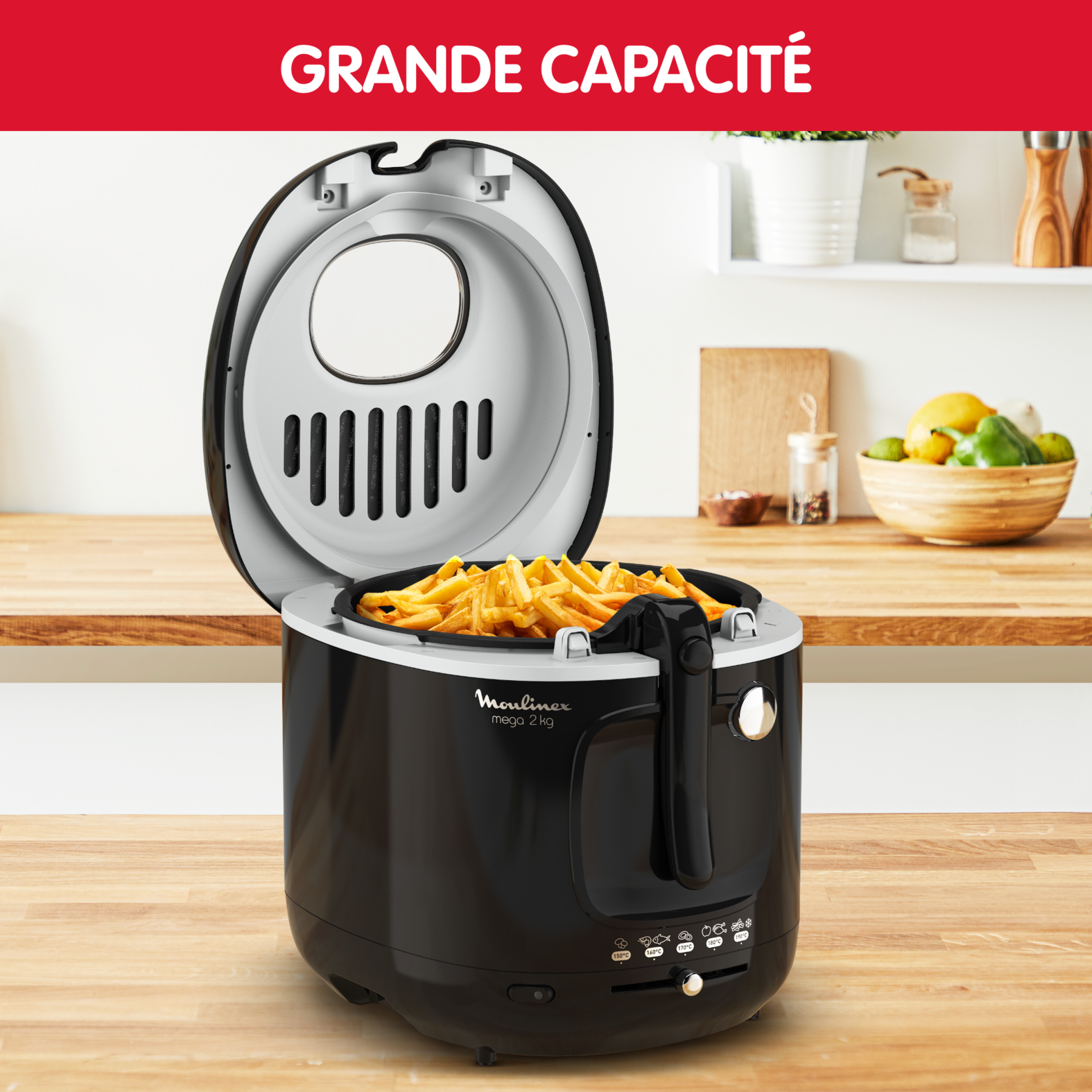 Voir la diapositive 8 : MOULINEX Friteuse électrique AM480870 - Noir