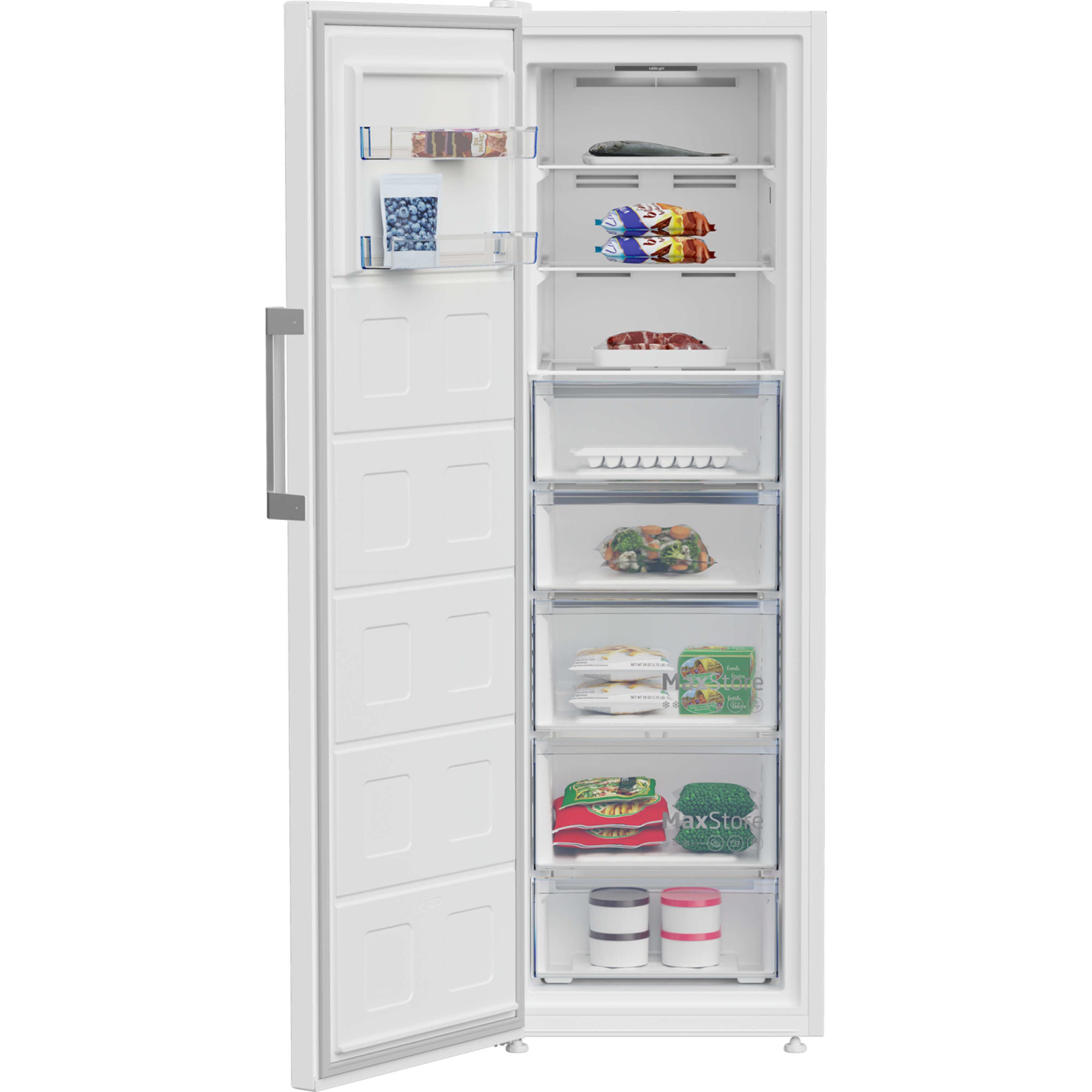 Voir la diapositive 3 : BEKO Congélateur armoire B3RMFNE314W, 286 L, Froid ventilé, E