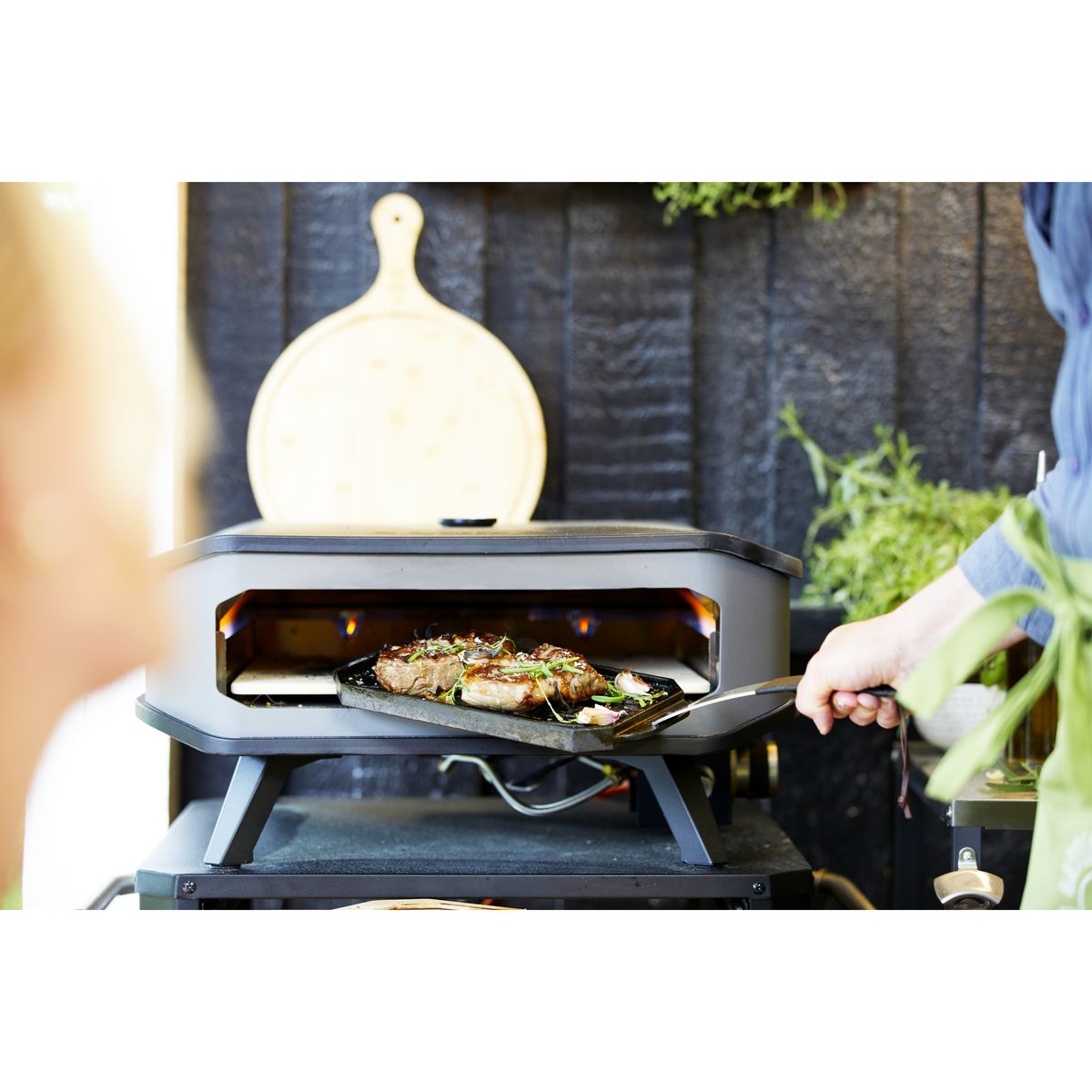 COZZE Four à pizza gaz - Acier/Plaque en pierre - 60x30x60cm - COZZE GAZ 17