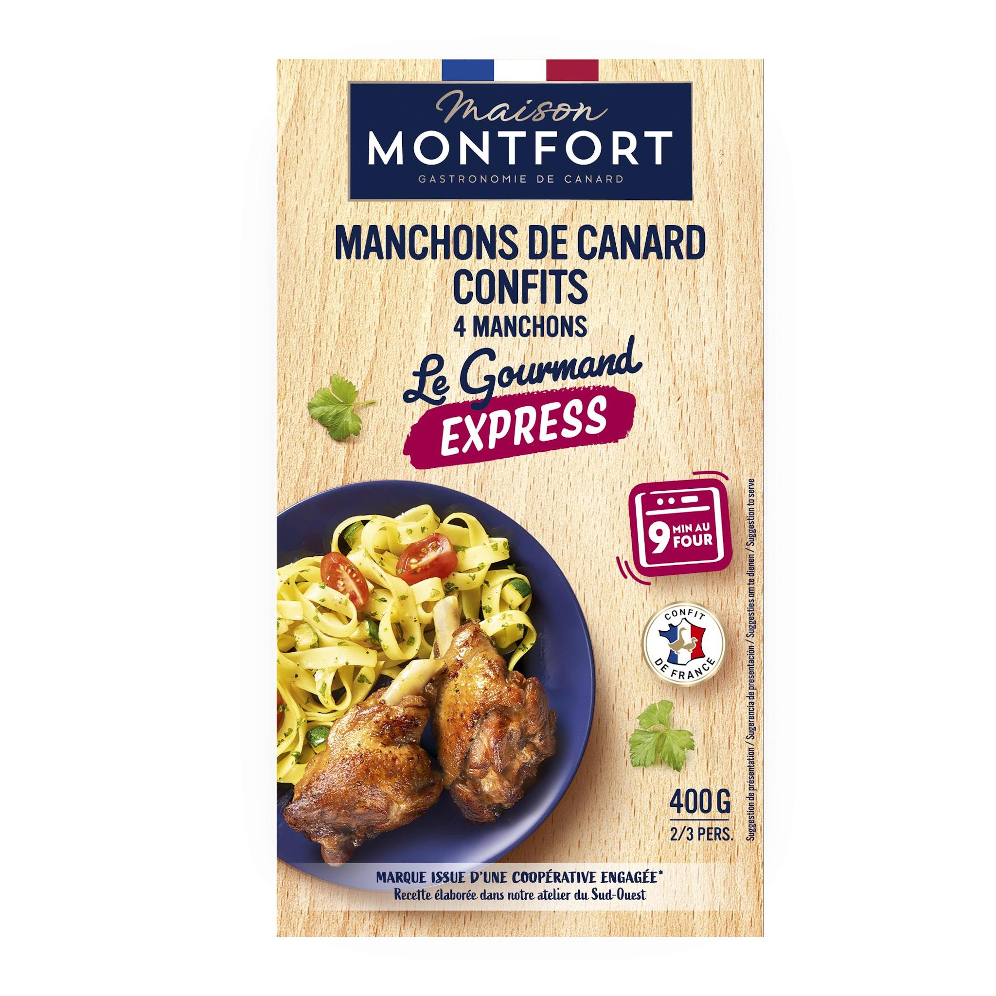 Voir la diapositive 2 : MAISON MONTFORT Confit de manchons de canard 400g