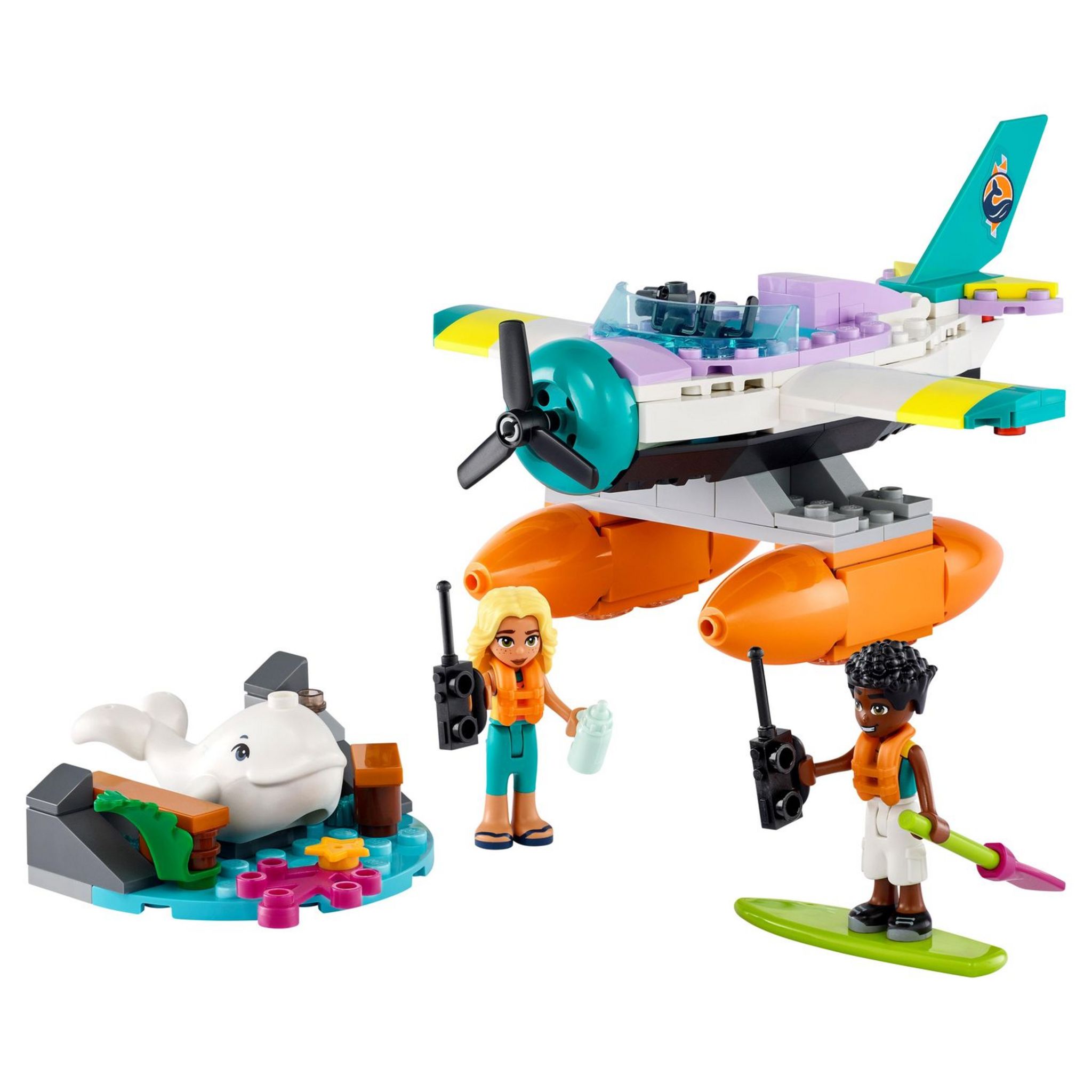 Voir la diapositive 8 : LEGO Friends 41752 - L'Hydravion de Secours en Mer, Jouet de Soin des Animaux, avec Avion, Figurine Baleine et Mini-Poupées