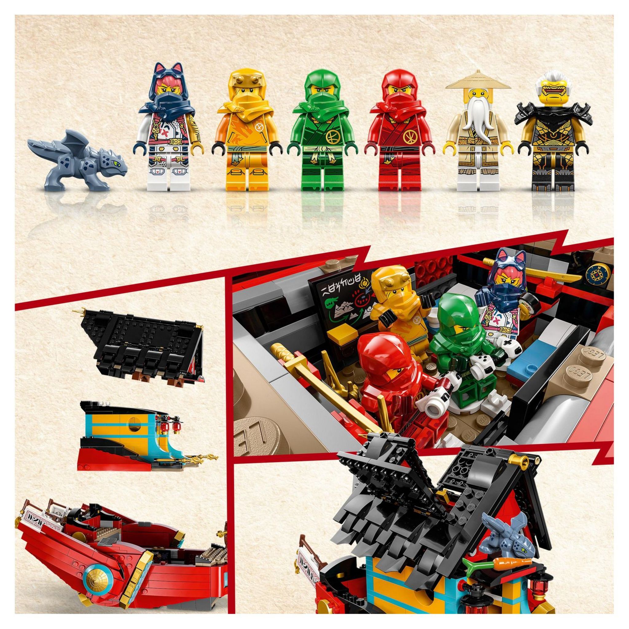 Voir la diapositive 5 : LEGO NINJAGO 71797 - Le QG des Ninjas - La Course Contre la Montre, Jouet de Construction Ninja pour Enfants avec 2 Figurines Dragon et 6 Minifigurines