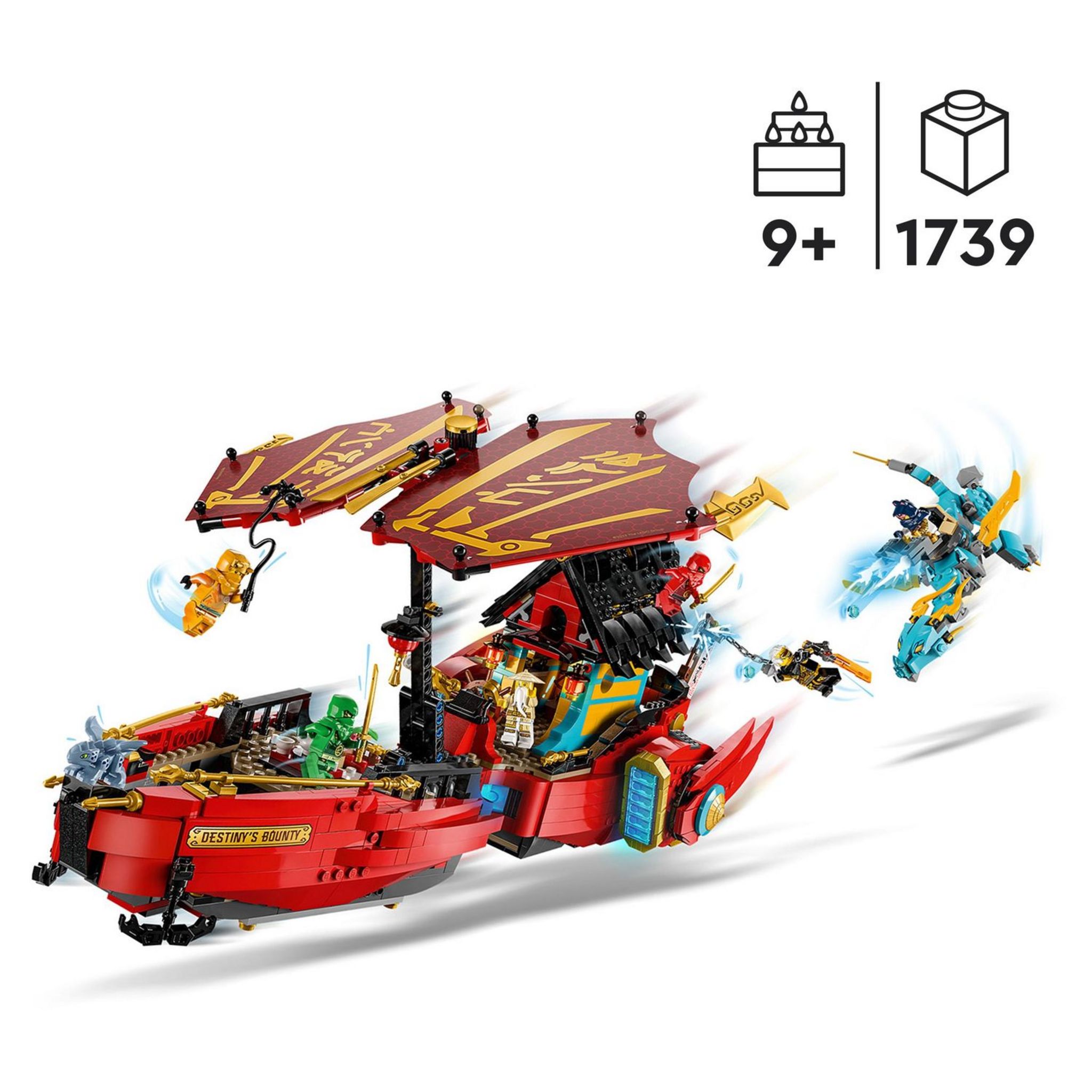 Voir la diapositive 7 : LEGO NINJAGO 71797 - Le QG des Ninjas - La Course Contre la Montre, Jouet de Construction Ninja pour Enfants avec 2 Figurines Dragon et 6 Minifigurines