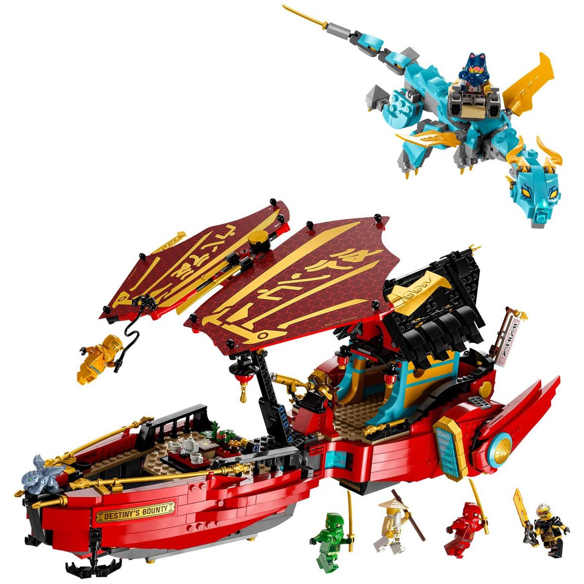 LEGO NINJAGO 71797 - Le QG des Ninjas - La Course Contre la Montre, Jouet de Construction Ninja pour Enfants avec 2 Figurines Dragon et 6 Minifigurines