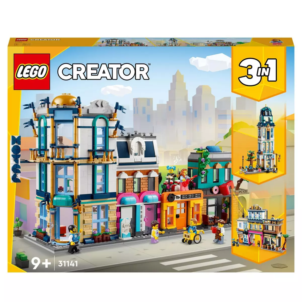 LEGO LEGO Creator 31141 La Grand-rue, Jouet de Construction avec  Gratte-Ciel et Rue de Marché, Idée Cadeau pas cher 