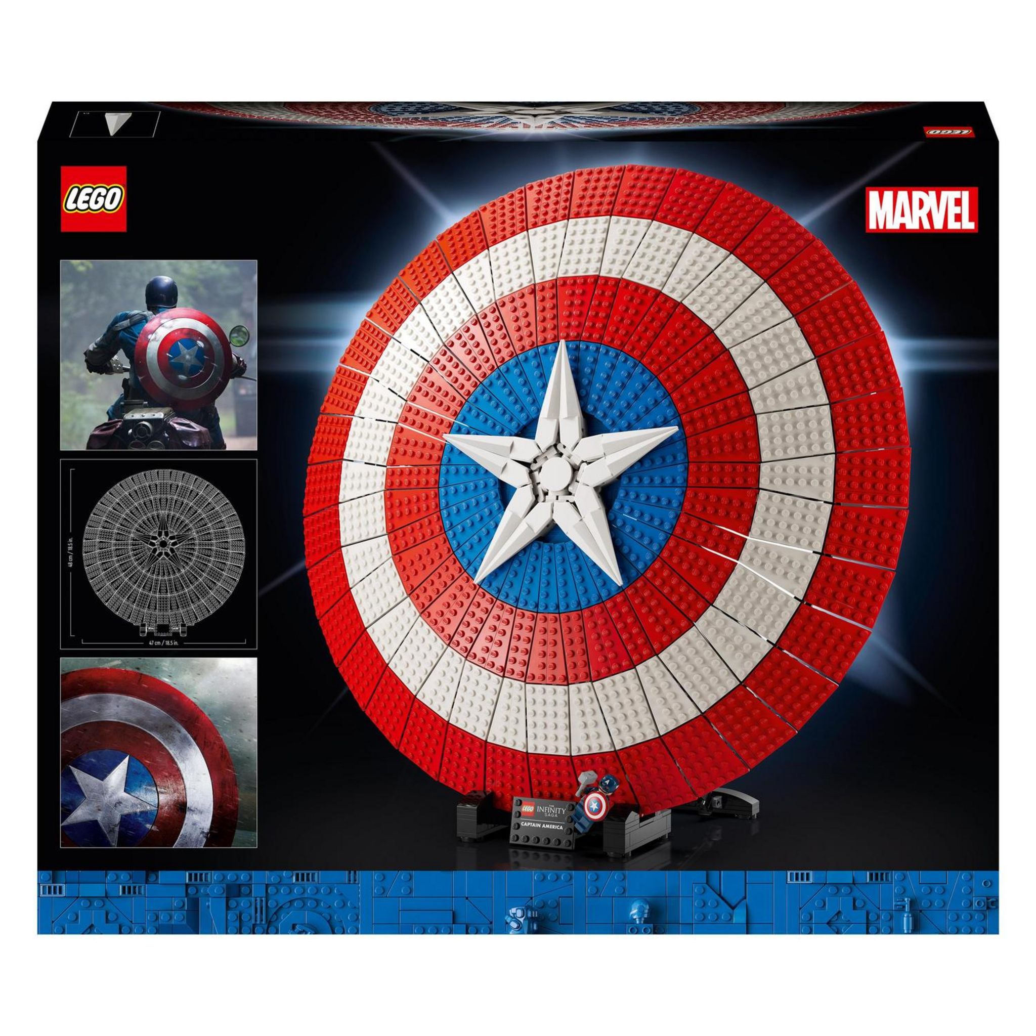 Voir la diapositive 2 : LEGO LEGO Marvel 76262 Le Bouclier de Captain America, Maquette Avengers pour Adultes avec Marteau de Thor