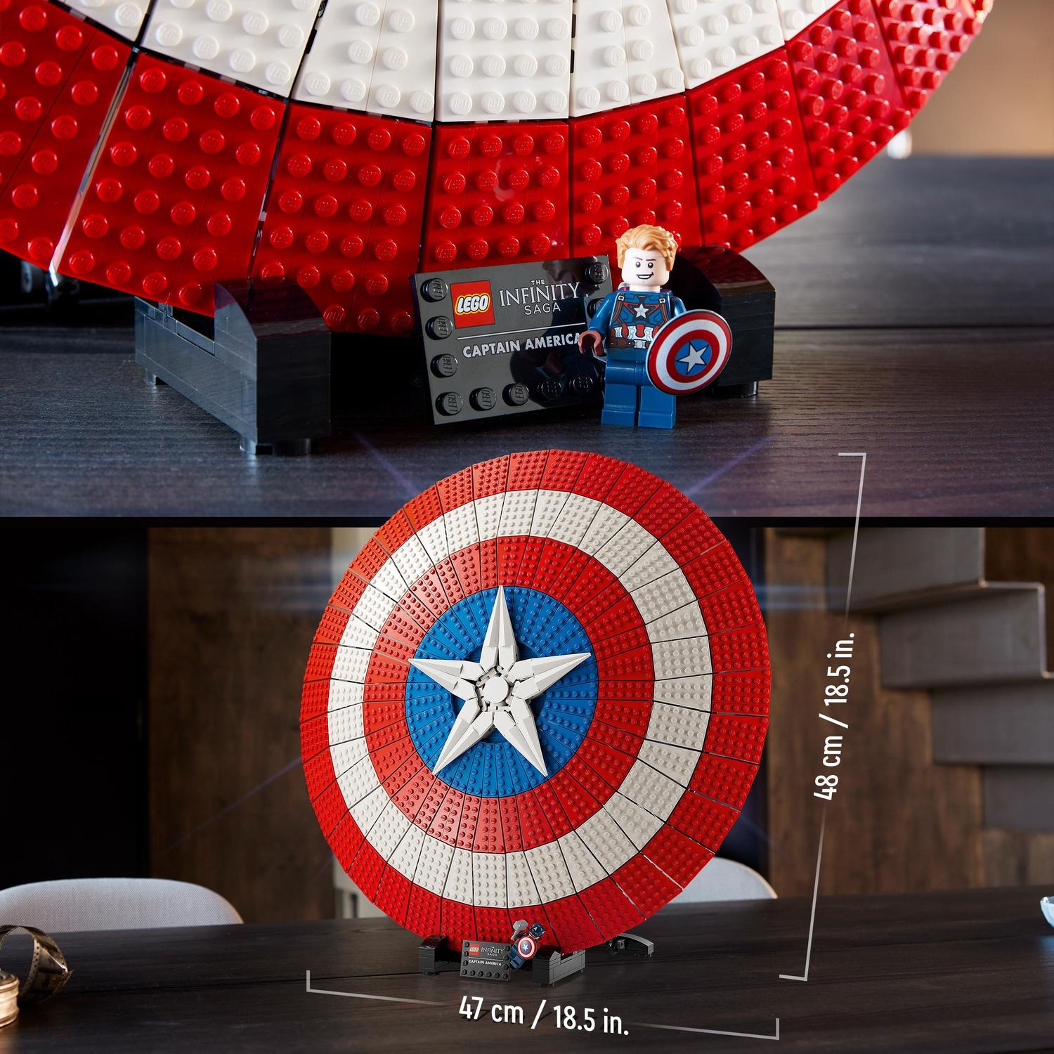 Voir la diapositive 4 : LEGO LEGO Marvel 76262 Le Bouclier de Captain America, Maquette Avengers pour Adultes avec Marteau de Thor