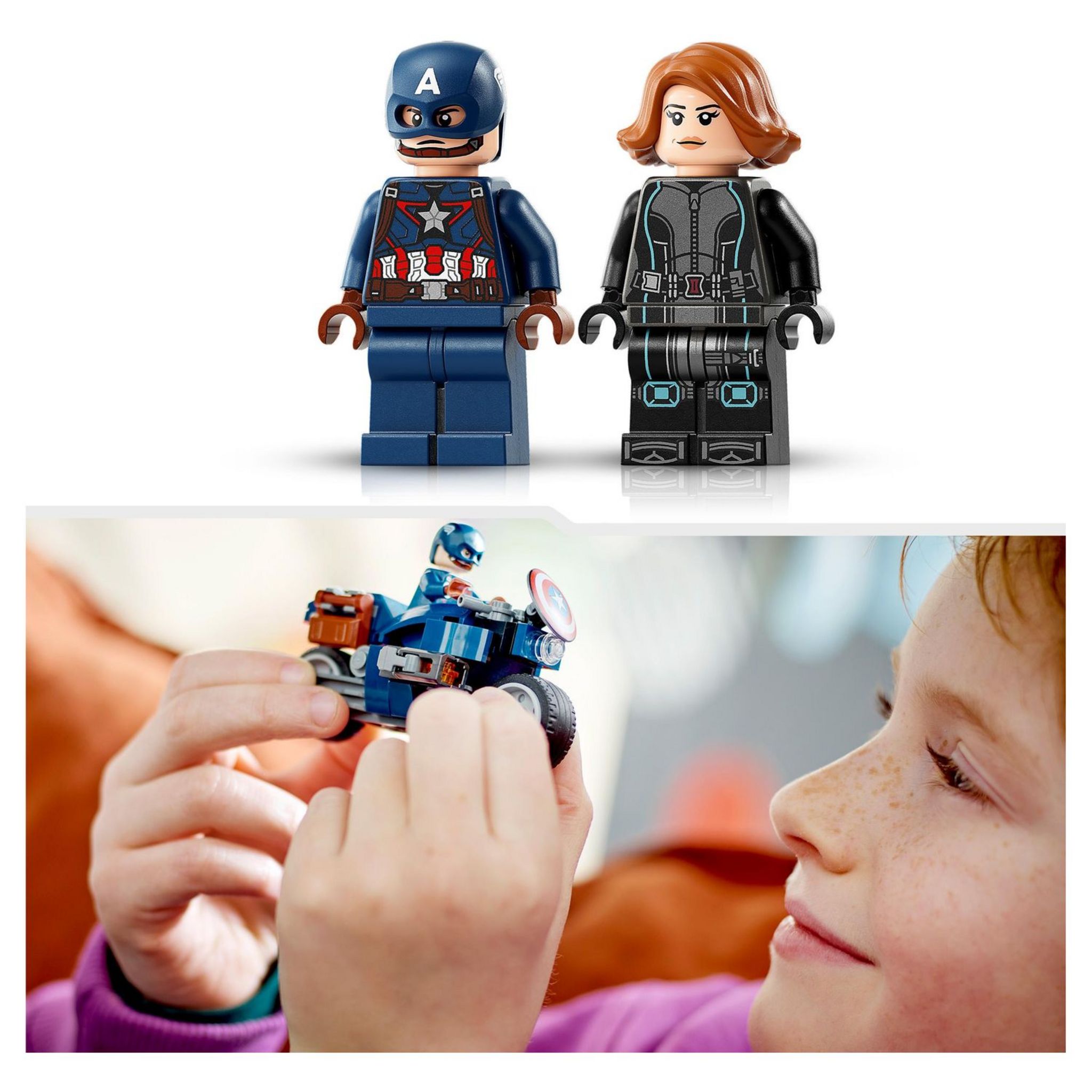 Voir la diapositive 5 : LEGO Marvel 76260 - Les Motos de Black Widow et de Captain America, Set Avengers L'Ère d'Ultron avec 2 Jouet de Motos, Super-Héros pour Enfants